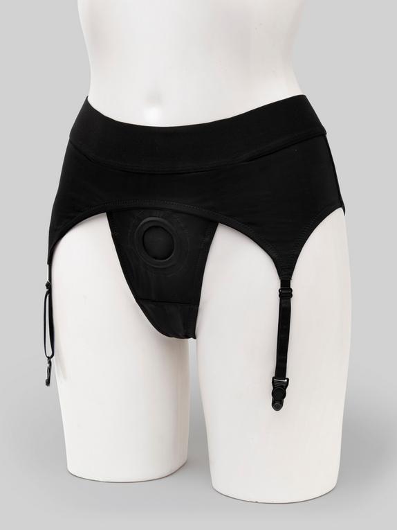 CalExotics Boundless Strap-On Garter Thong, Black, hi-res