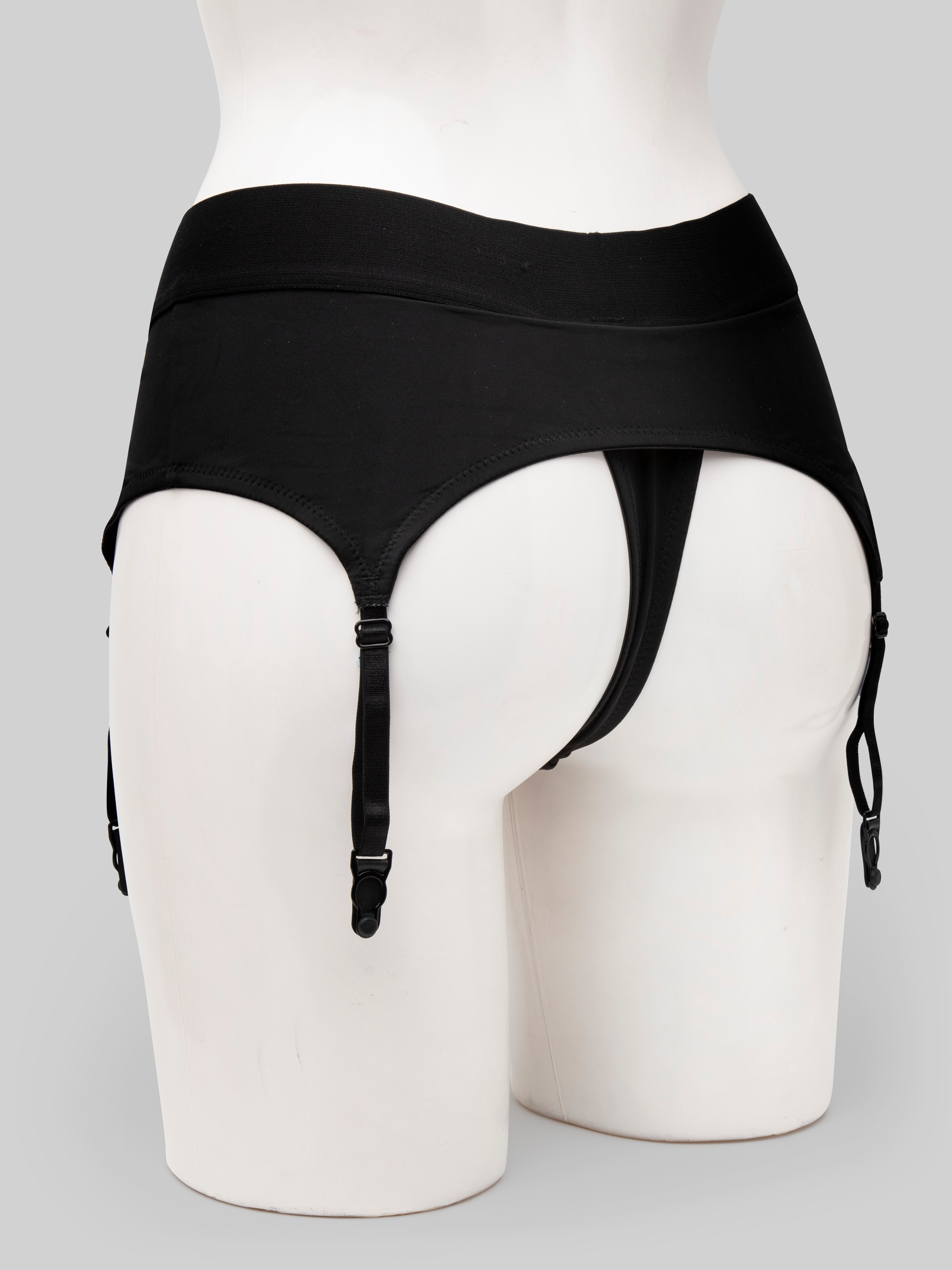 CalExotics Boundless Strap-On Garter Thong, Black, hi-res