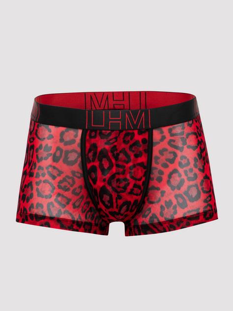 LHM Netz-Boxershorts mit Leopardenmuster (rot), Rot, hi-res
