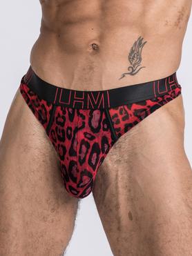 LHM Red Leopard Print Mesh Thong