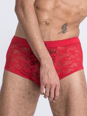 LHM All Over Lace Boxer Shorts, Red, hi-res