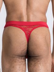 LHM All Over Lace Thong for Men, Red, hi-res