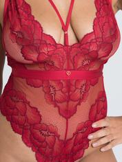 Lovehoney Tiger Lily Red Floral Lace Body, Red, hi-res