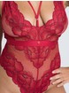 Lovehoney Tiger Lily Red Floral Lace Body, Red, hi-res