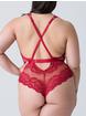Lovehoney Tiger Lily Red Floral Lace Teddy, Red, hi-res