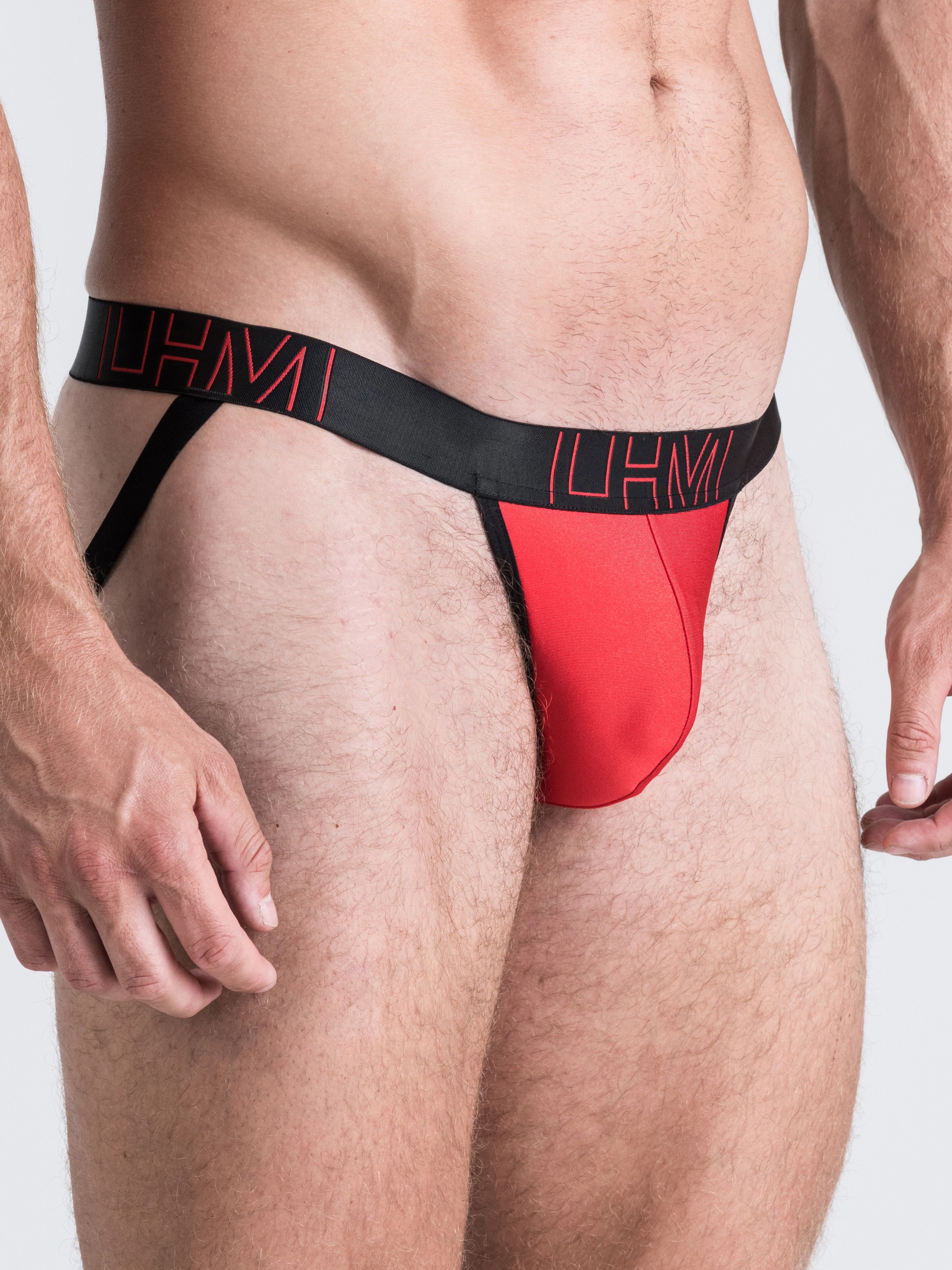 Lhm Men's Red Shiny Microfibre Jockstrap - S / M