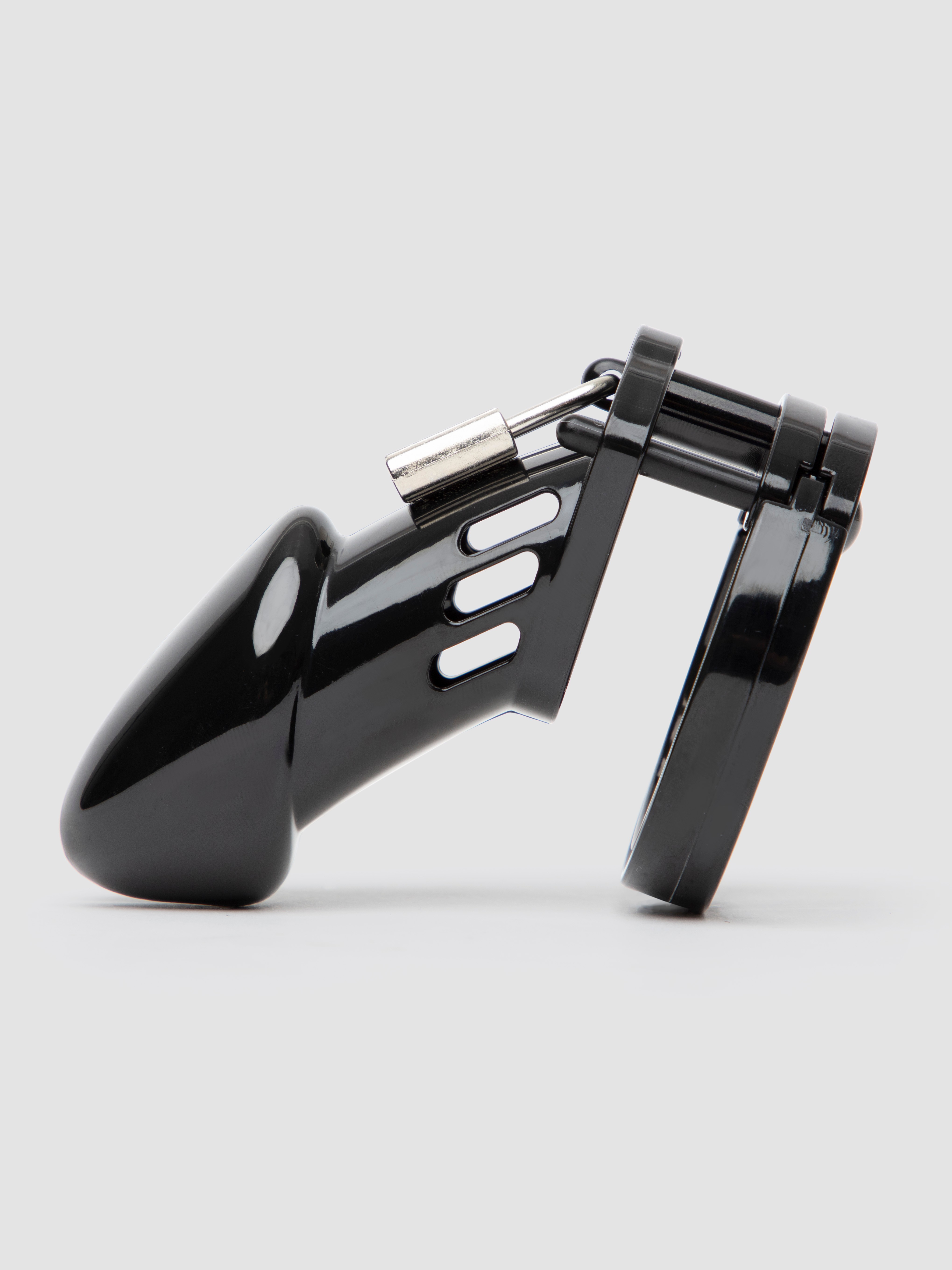 DOMINIX Deluxe Rigid Plastic Chastity Device 3 Inch , Black, hi-res