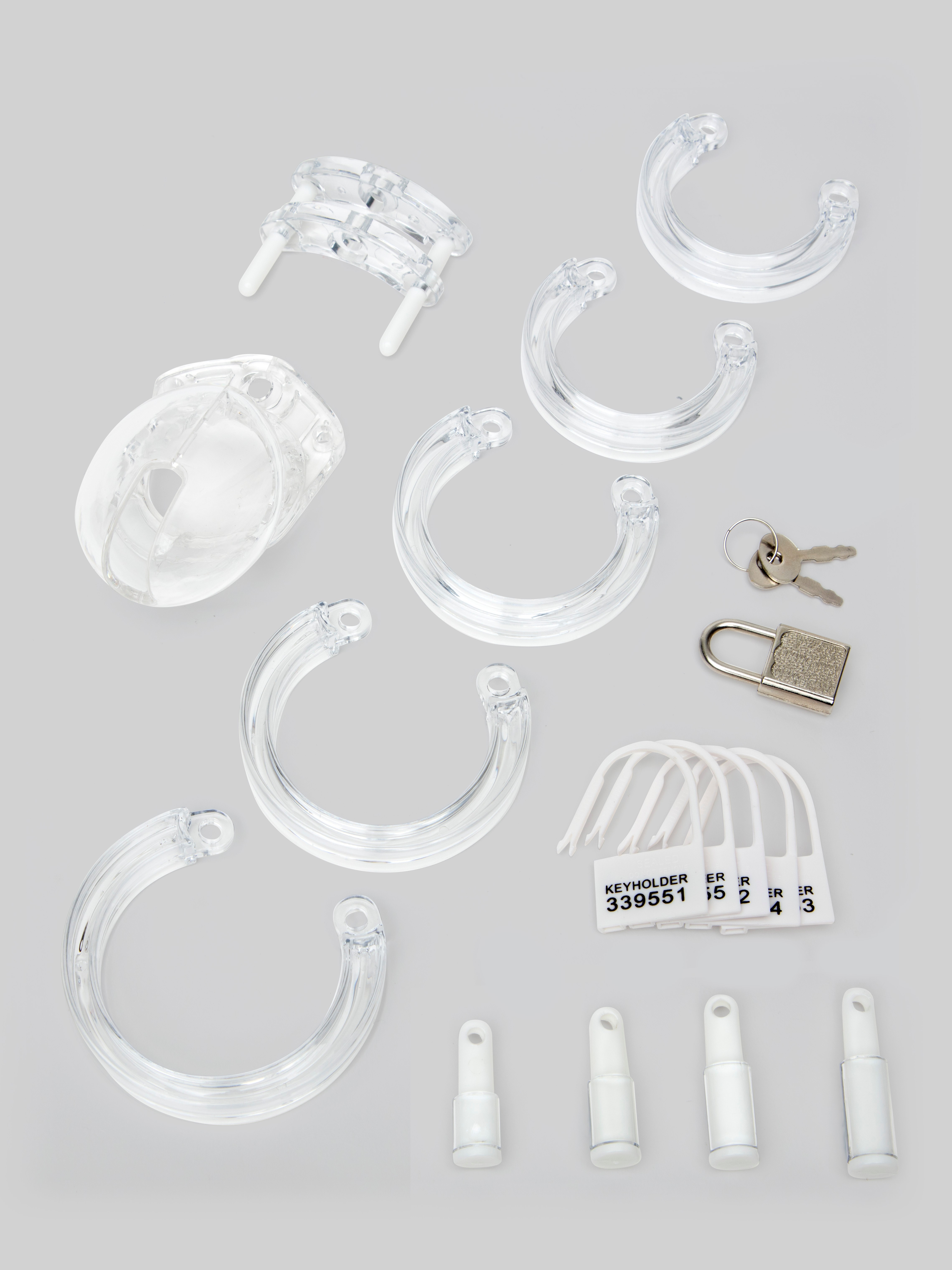 DOMINIX Deluxe Rigid Plastic Chastity Device 2.5 Inch , Clear, hi-res