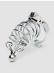 DOMINIX Deluxe Corkscrew Male Chastity Cage with Urethral Sound, Silver, hi-res