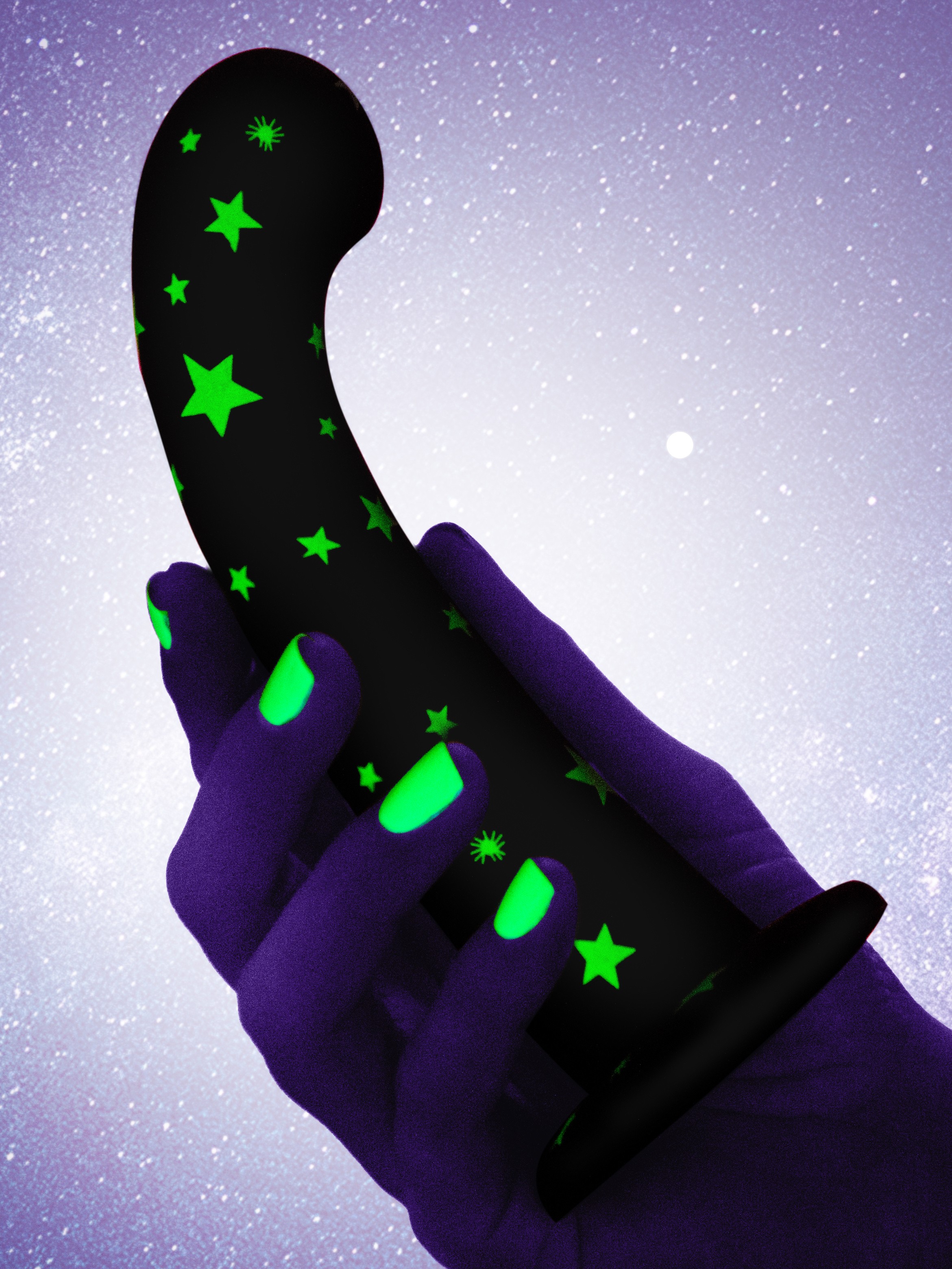 Lovehoney Luminous Lover Glow-in-the-Dark Silicone Dildo 7 Inch, Glow, hi-res