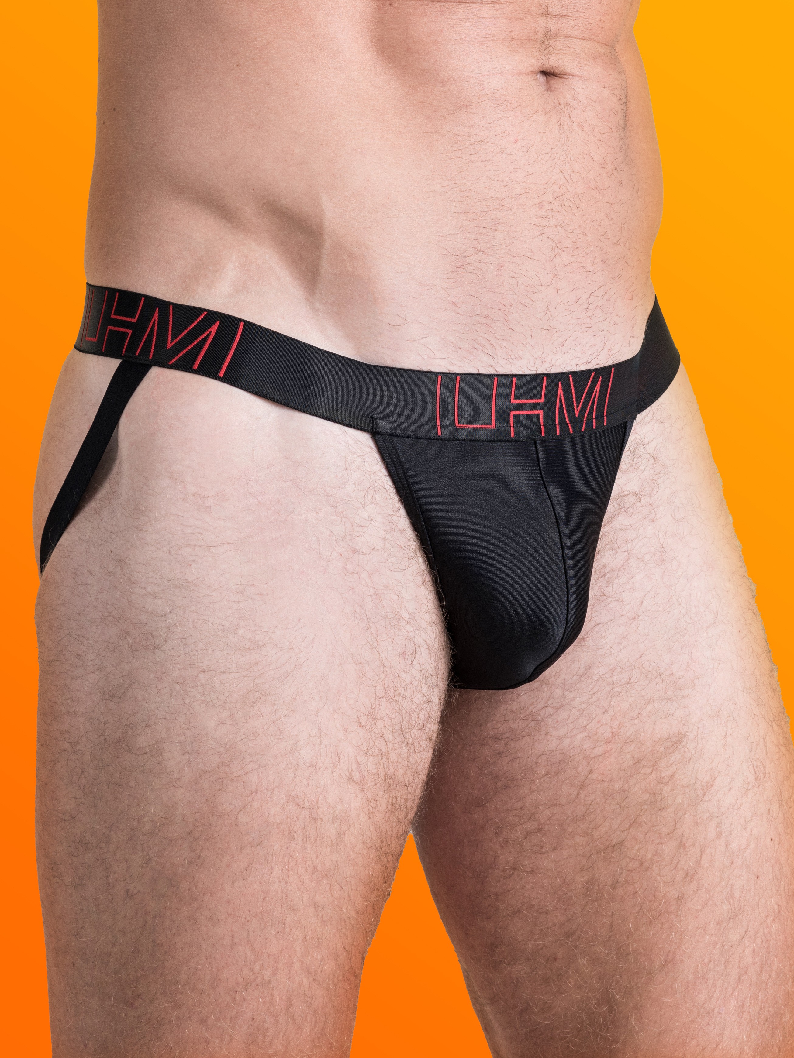 LHM Red Shiny Microfibre Jockstrap, Black, hi-res