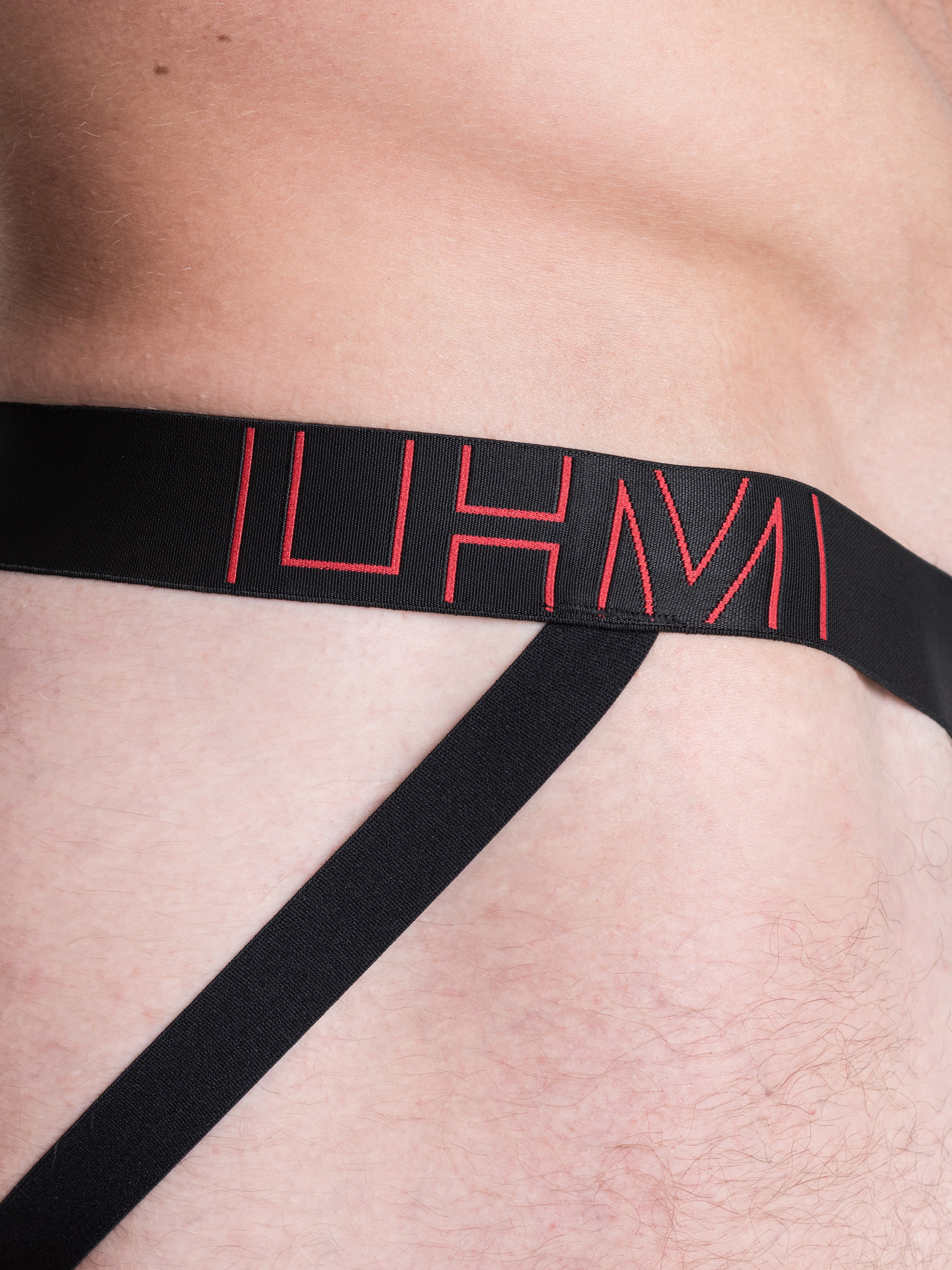 LHM Red Shiny Microfibre Jockstrap, Black, hi-res