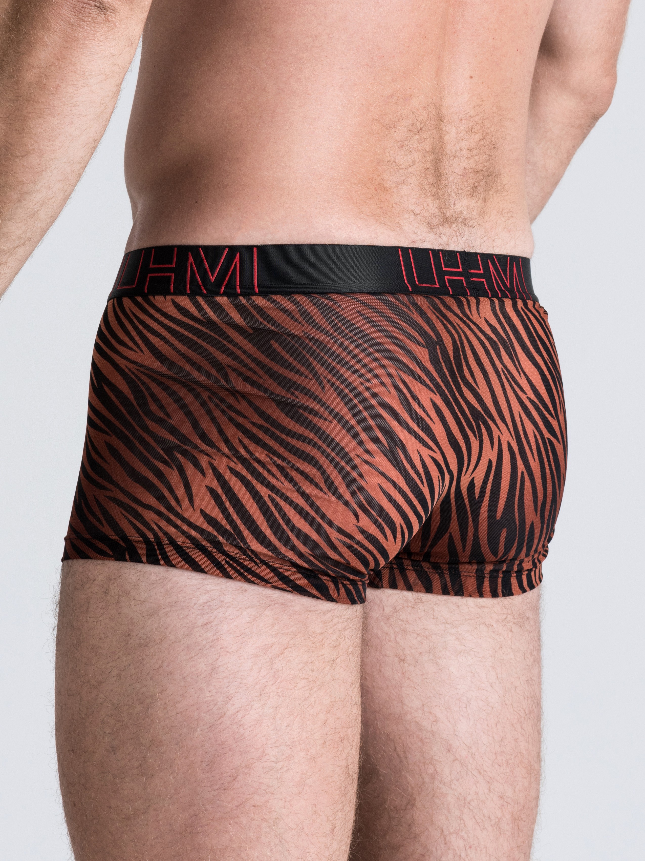 LHM Red Leopard Print Mesh Boxers, Orange, hi-res