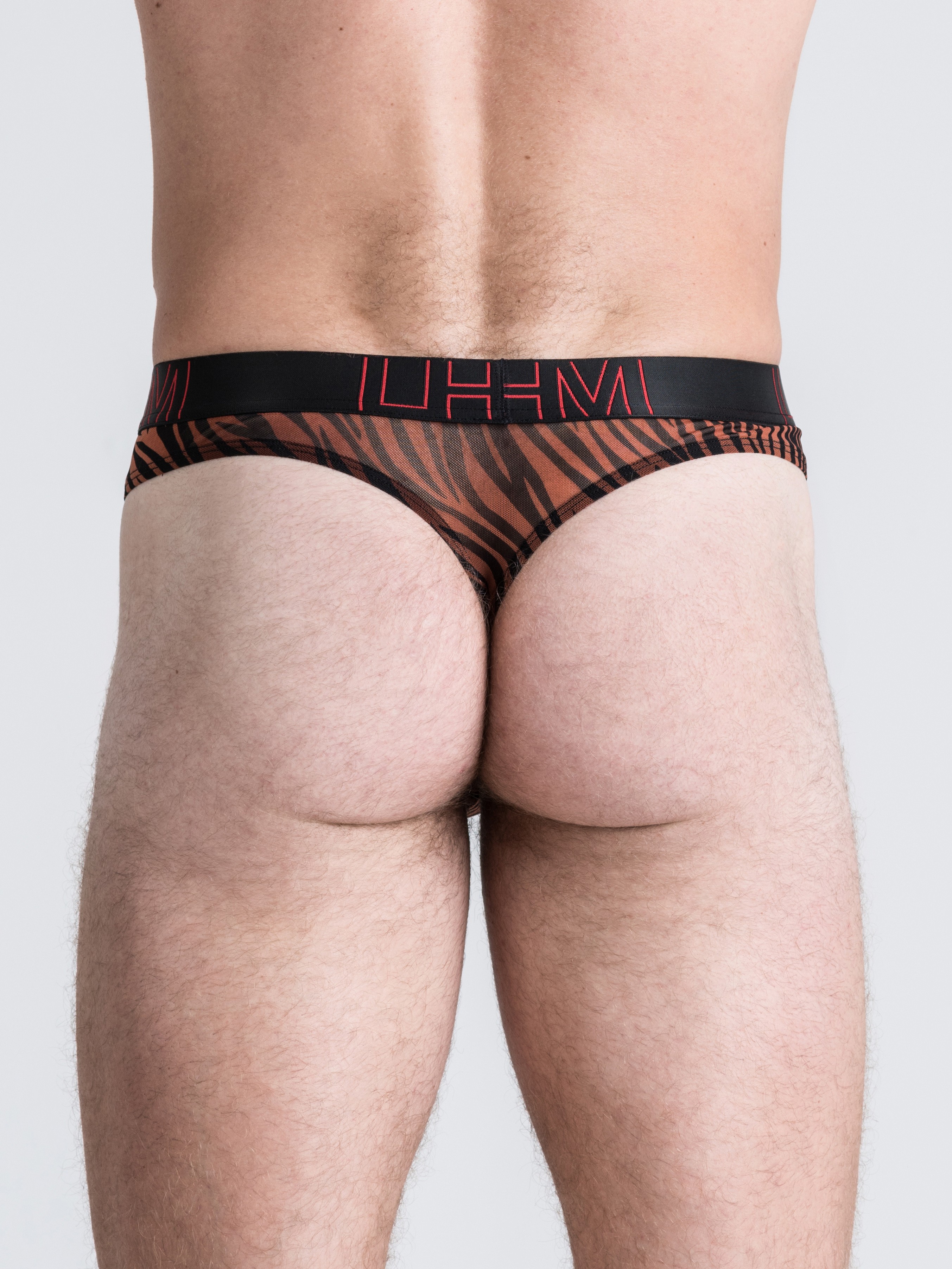 LHM Red Leopard Print Mesh Thong, Orange, hi-res