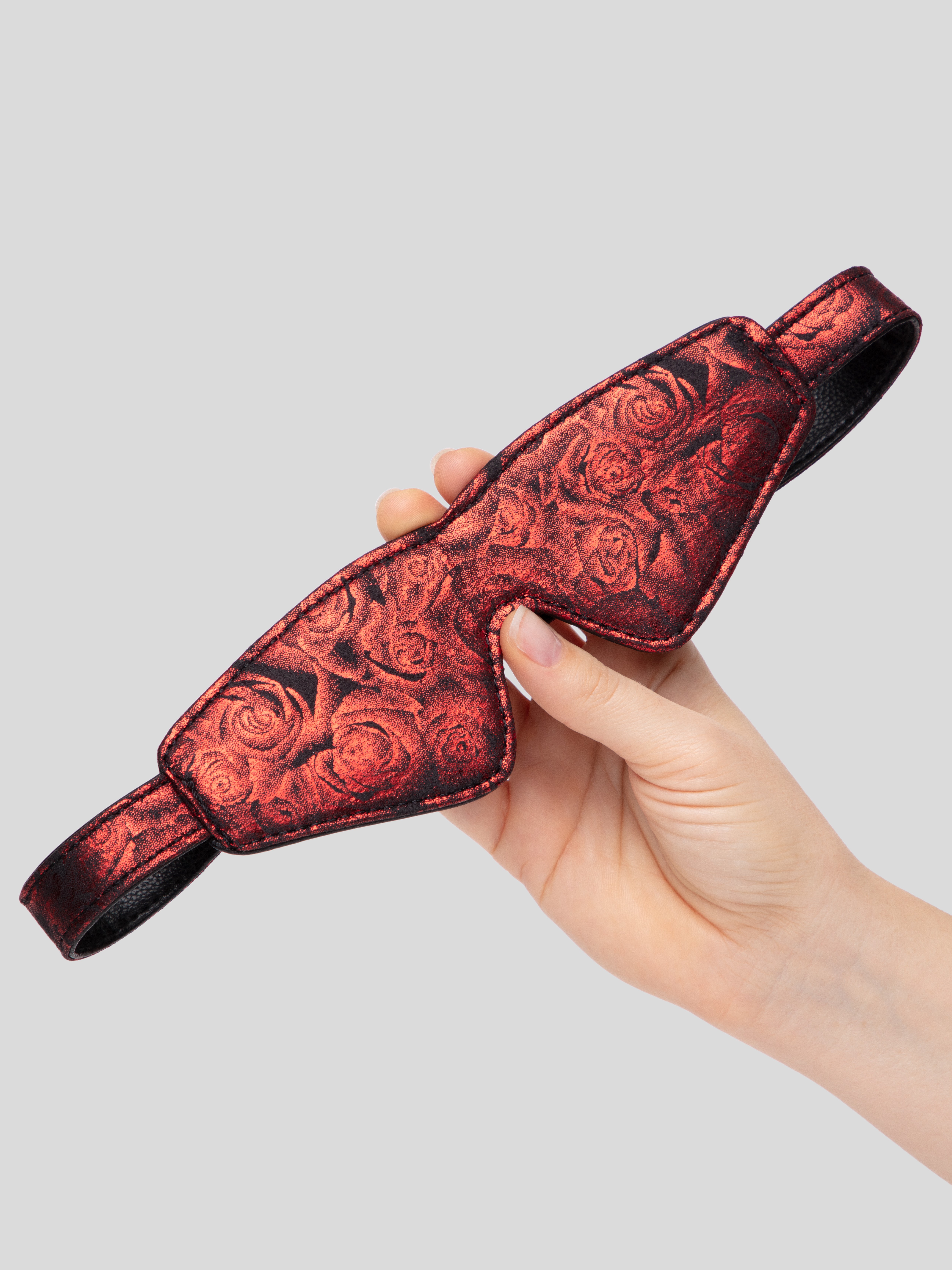 Fifty Shades of Grey Sweet Anticipation Reversible Faux Leather Blindfold, Black, hi-res