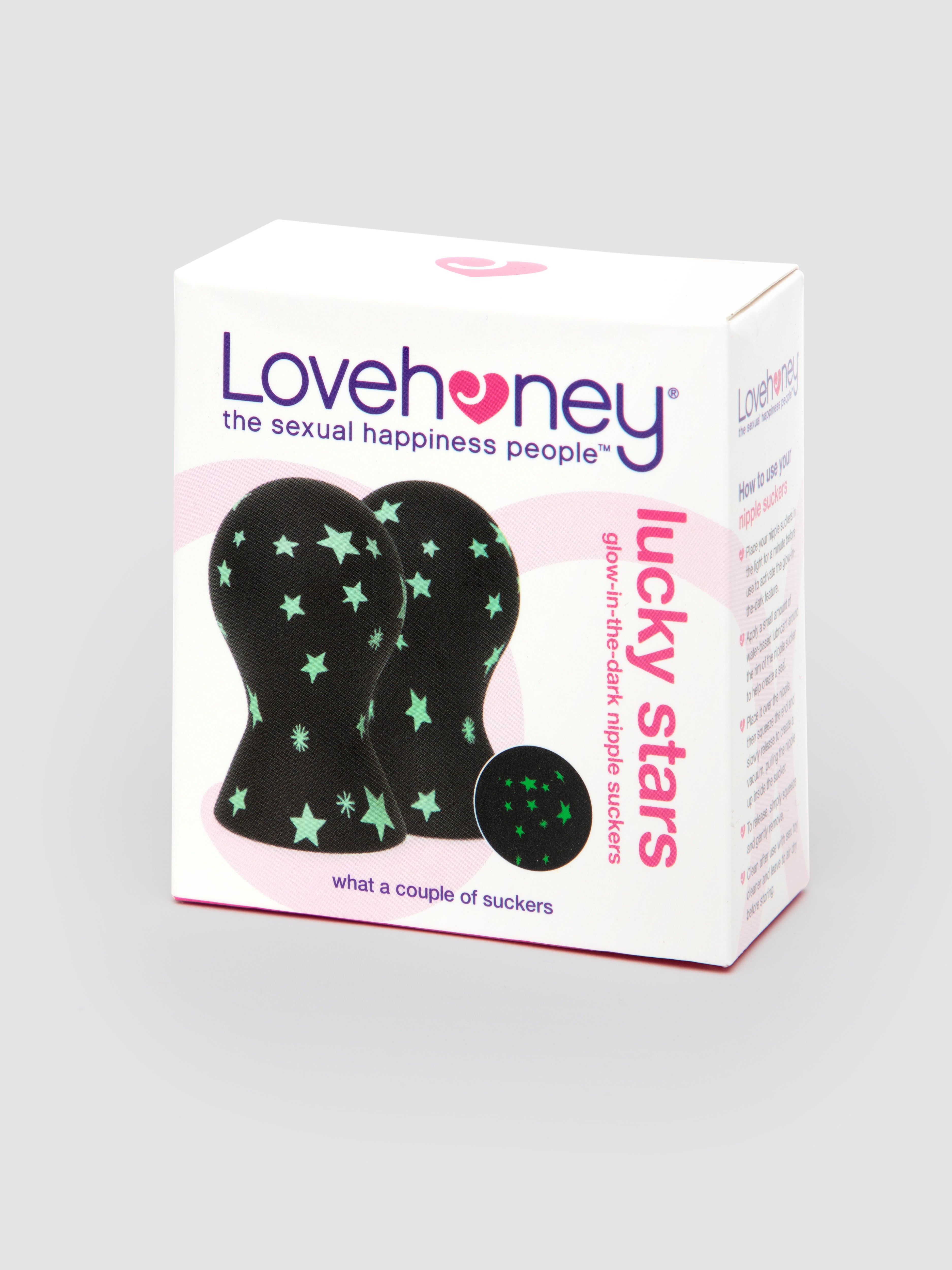 Lovehoney Lucky Stars Glow-in-the-Dark Silicone Nipple Suckers, Glow, hi-res