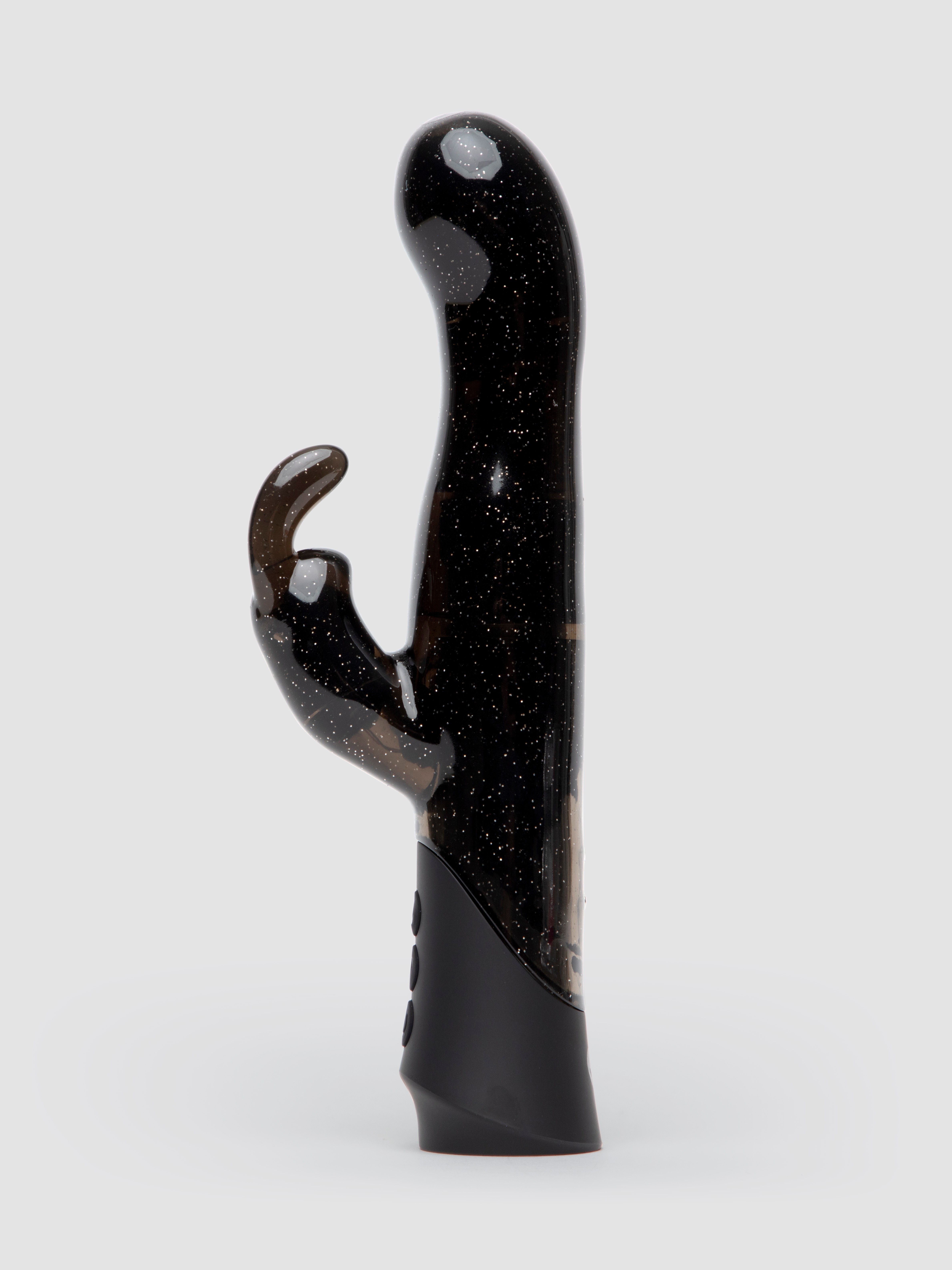 Lovehoney Glitterati Rechargeable Rabbit Vibrator, Black, hi-res