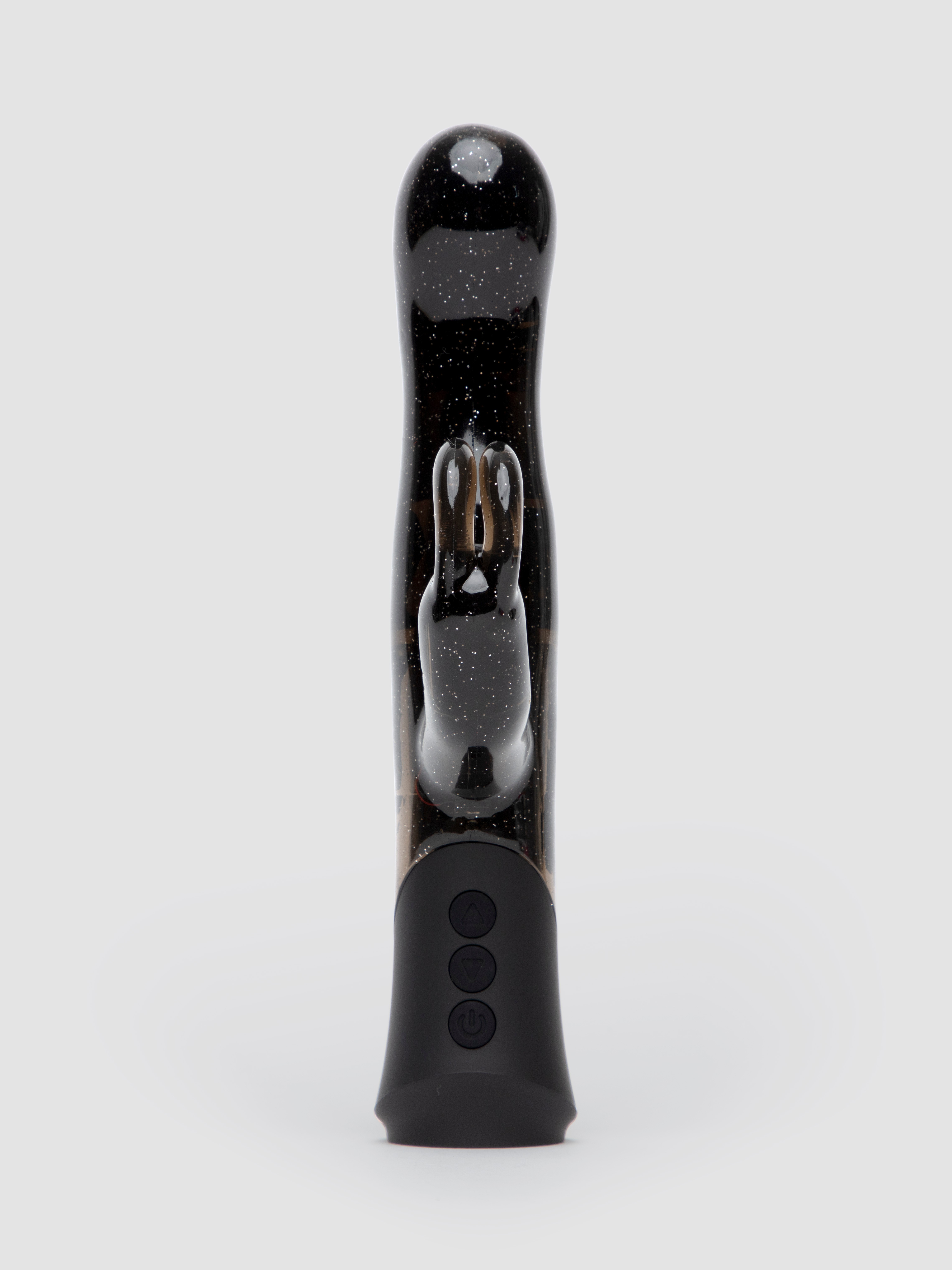 Lovehoney Glitterati Rechargeable Rabbit Vibrator, Black, hi-res