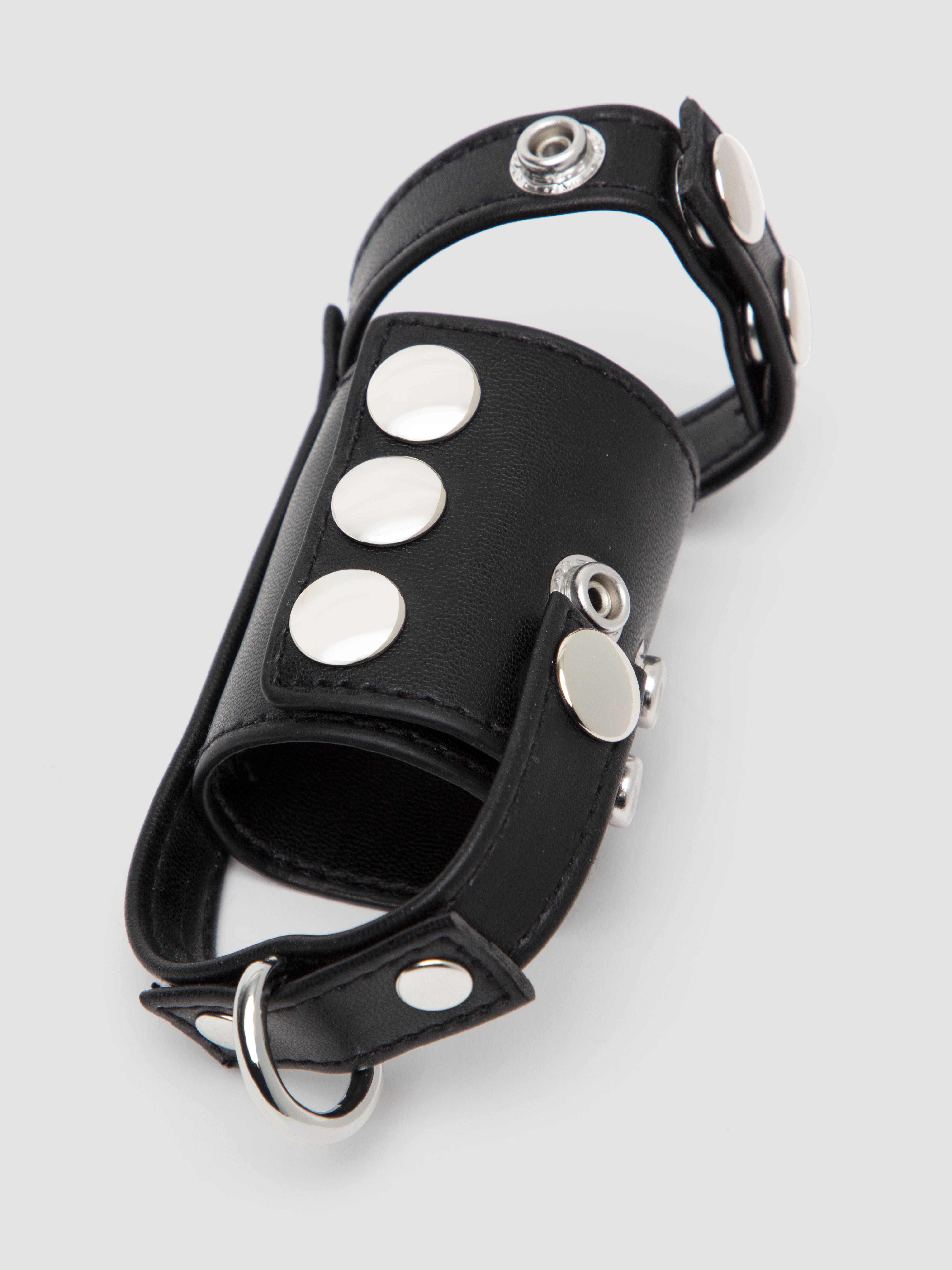 DOMINIX Cock Ring With 2 Inch Ball Stretcher And Optional Weight Ring, Black, hi-res