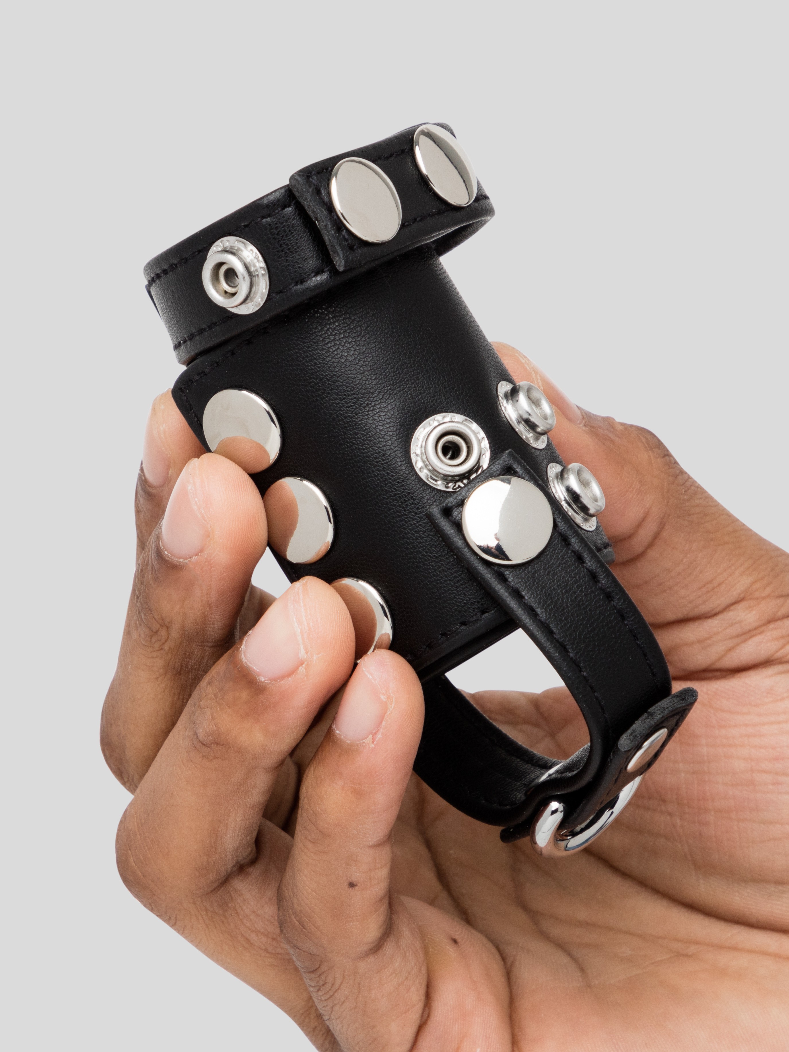 DOMINIX Cock Ring With 2 Inch Ball Stretcher And Optional Weight Ring, Black, hi-res