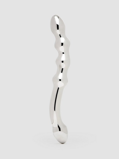 Lovehoney Firm Friend Stainless Steel Beaded Dildo 6.5 Inch, Silver, hi-res