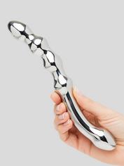 Lovehoney Firm Friend Stainless Steel Beaded Dildo 6.5 Inch, Silver, hi-res