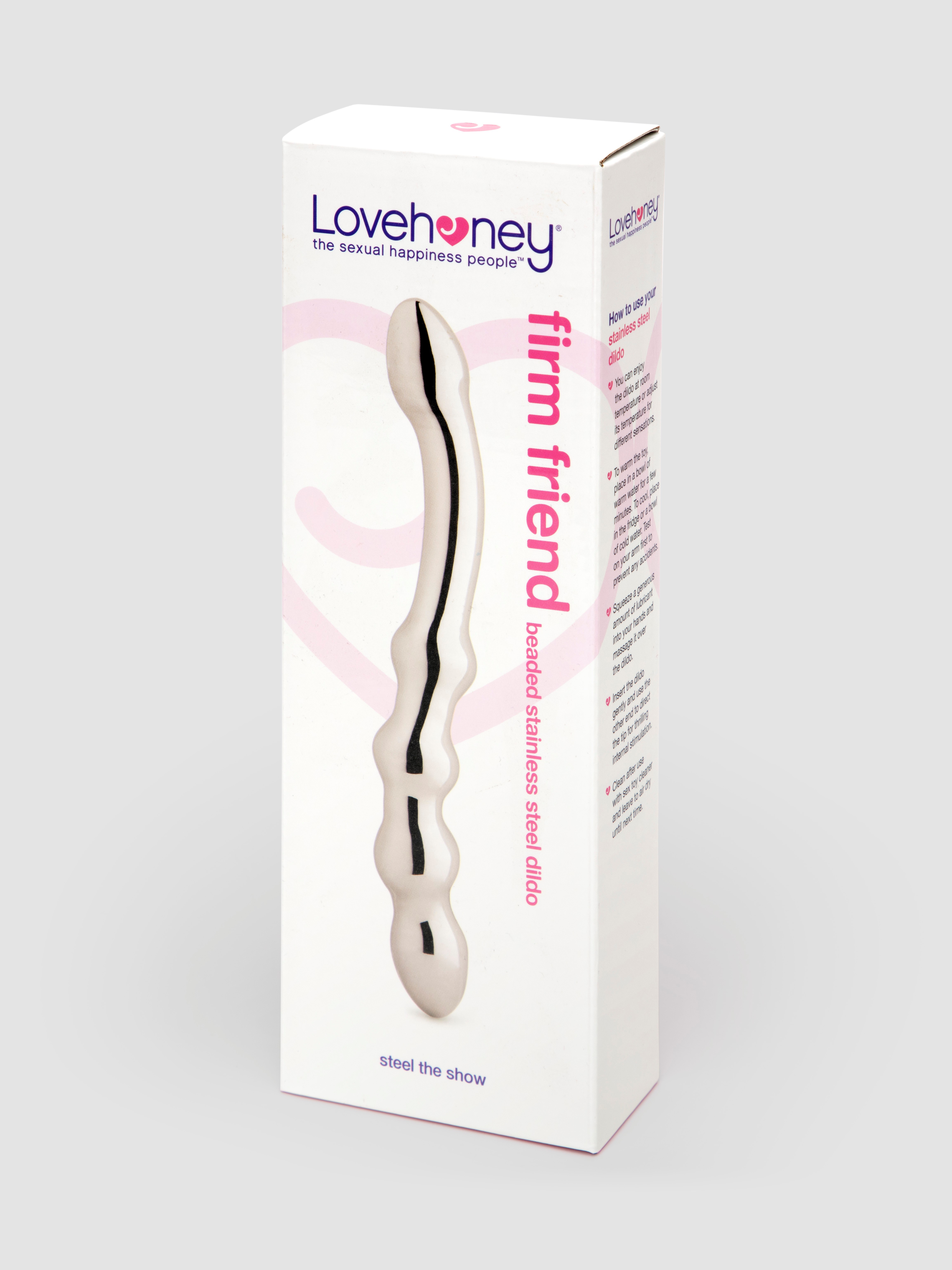 Lovehoney Firm Friend Stainless Steel Beaded Dildo 6.5 Inch, Silver, hi-res