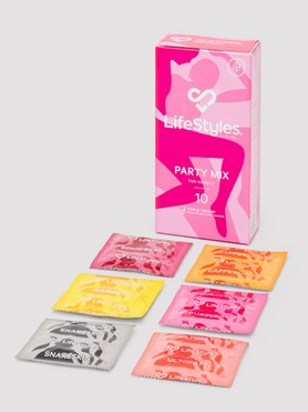 Ansell Lifestyles Party Mix Latex Condoms (10 Pack)