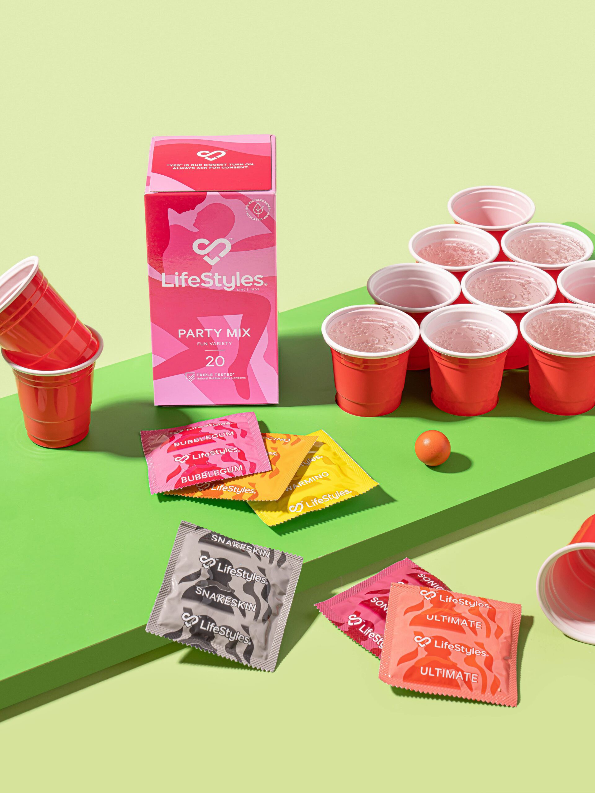 Lifestyles Party Mix Latex Condoms 53mm (10 Pack), , hi-res