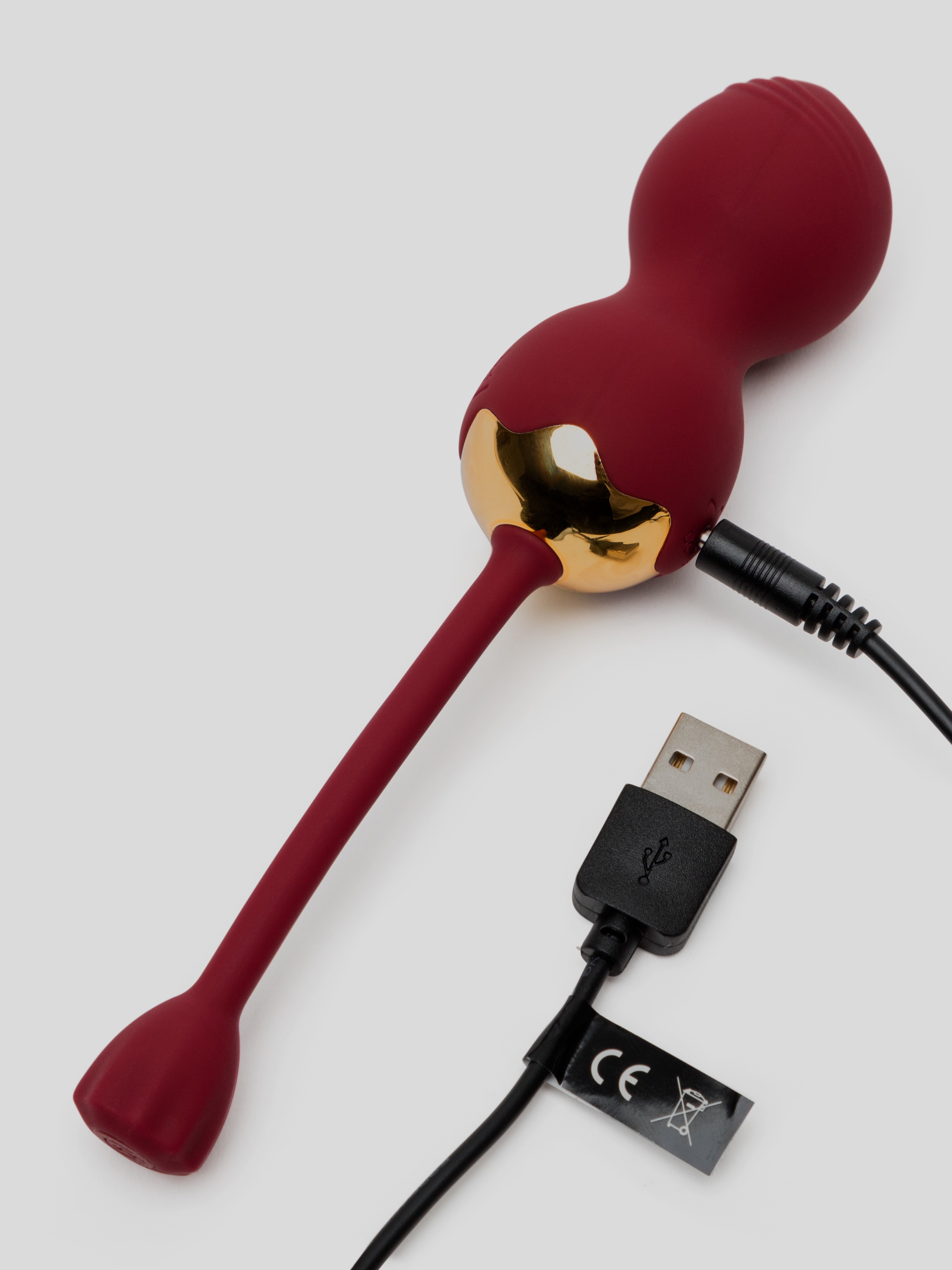 Lovehoney Super Squeeze Rechargeable Vibrating Double Kegel Balls 56g, Red, hi-res