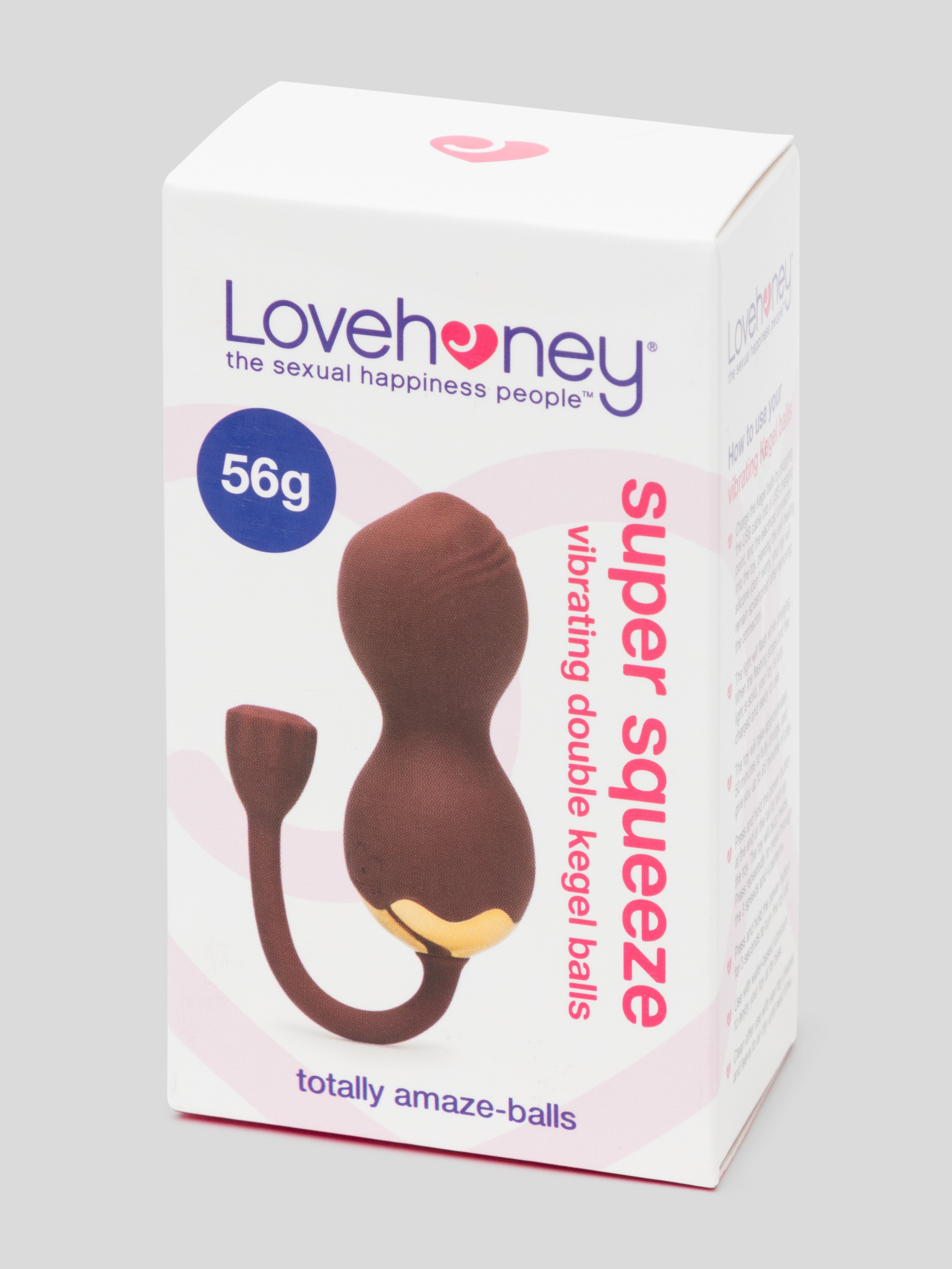 Lovehoney Super Squeeze Rechargeable Vibrating Double Kegel Balls 56g, Red, hi-res