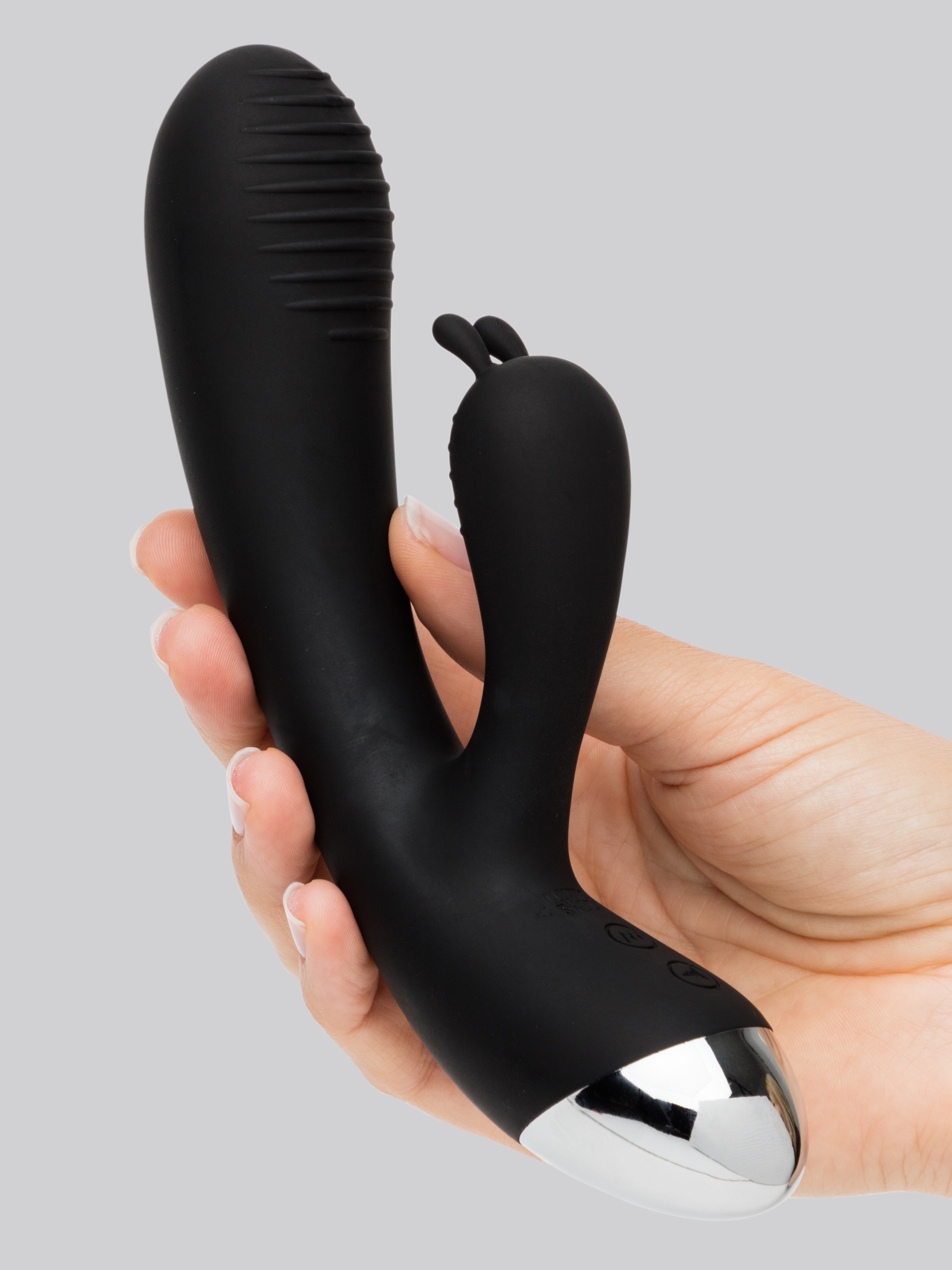 ElectroShock Vibrating Electrostim Rabbit Vibrator, Black, hi-res