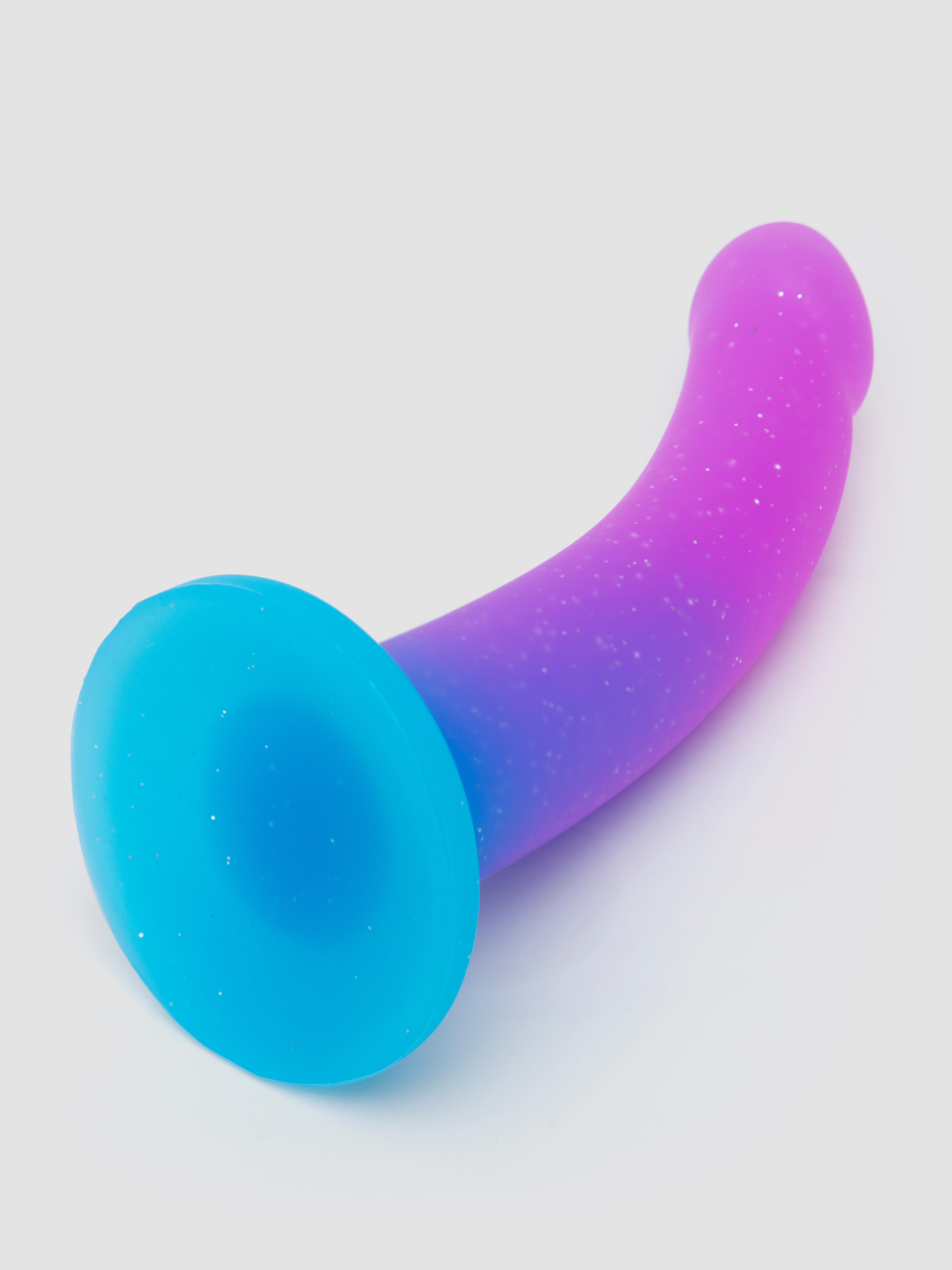 Lovehoney Glitter Silicone Dildo 6 Inch , Purple, hi-res
