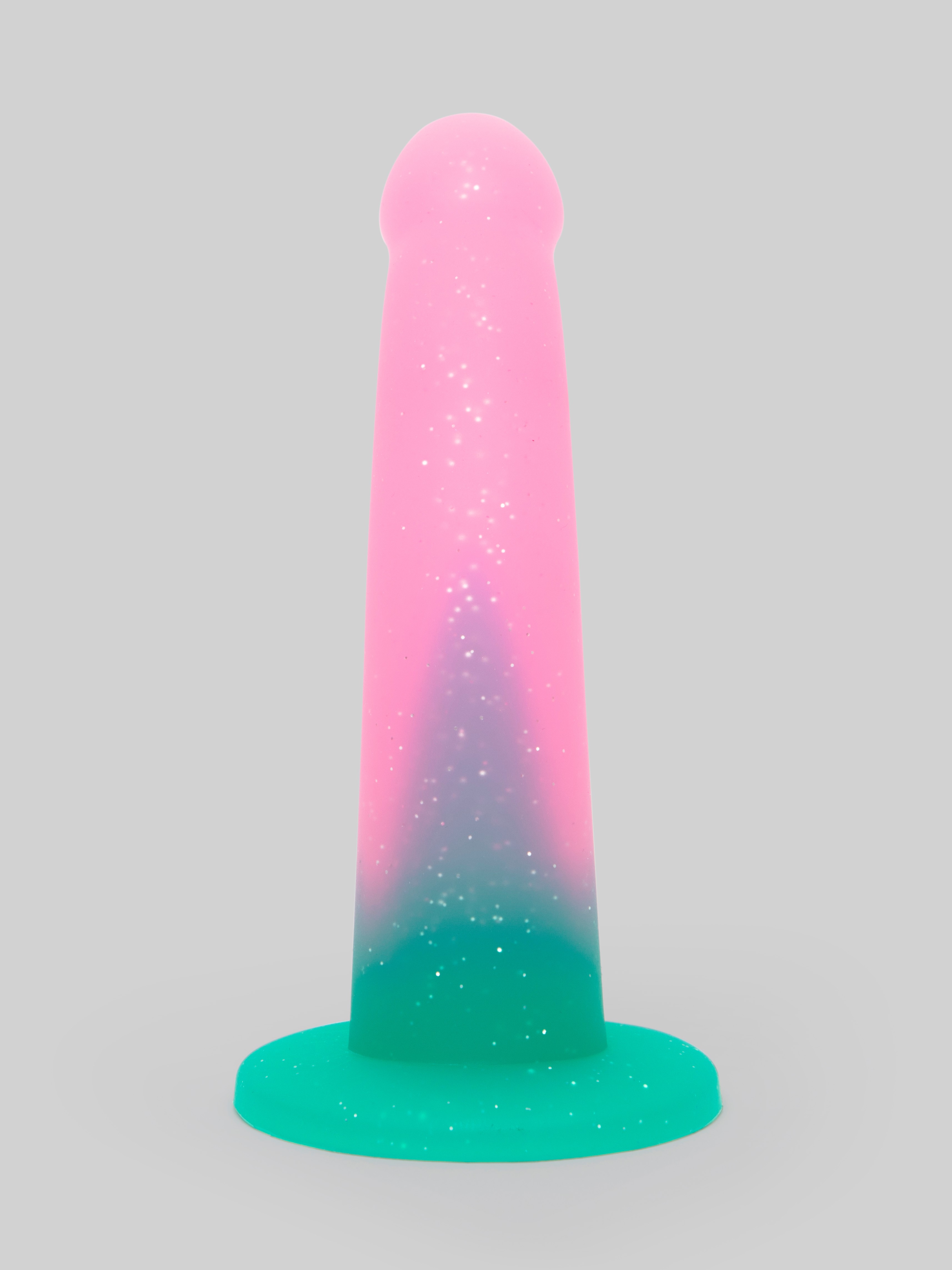 Lovehoney Glitter Silicone Dildo 6 Inch , Pink, hi-res