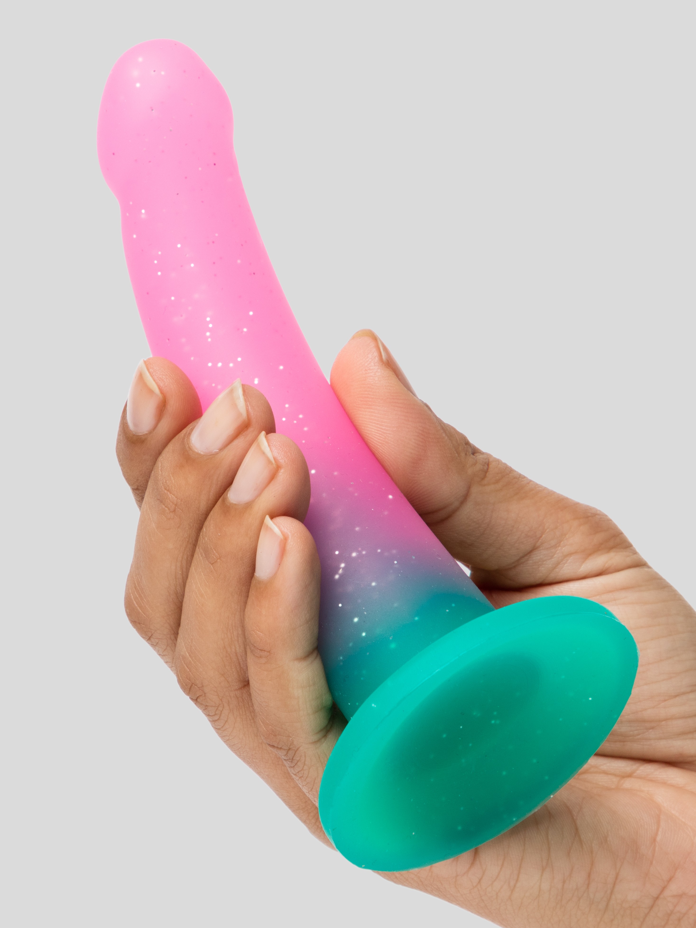Lovehoney Glitter Silicone Dildo 6 Inch , Pink, hi-res