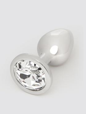 Lovehoney silberner Edelstahl-Analpug mit Kristall 6 cm