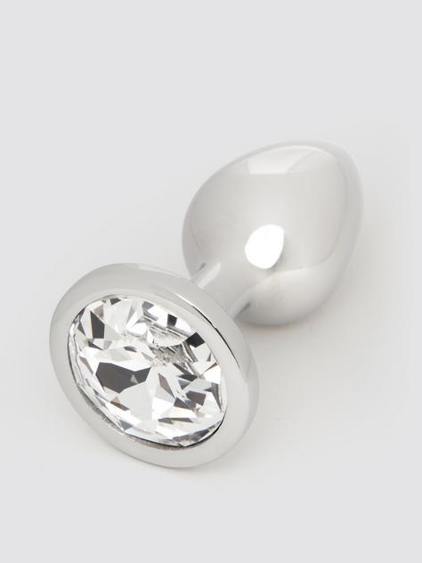 Lovehoney silberner Edelstahl-Analpug mit Kristall 6 cm, Silber, hi-res