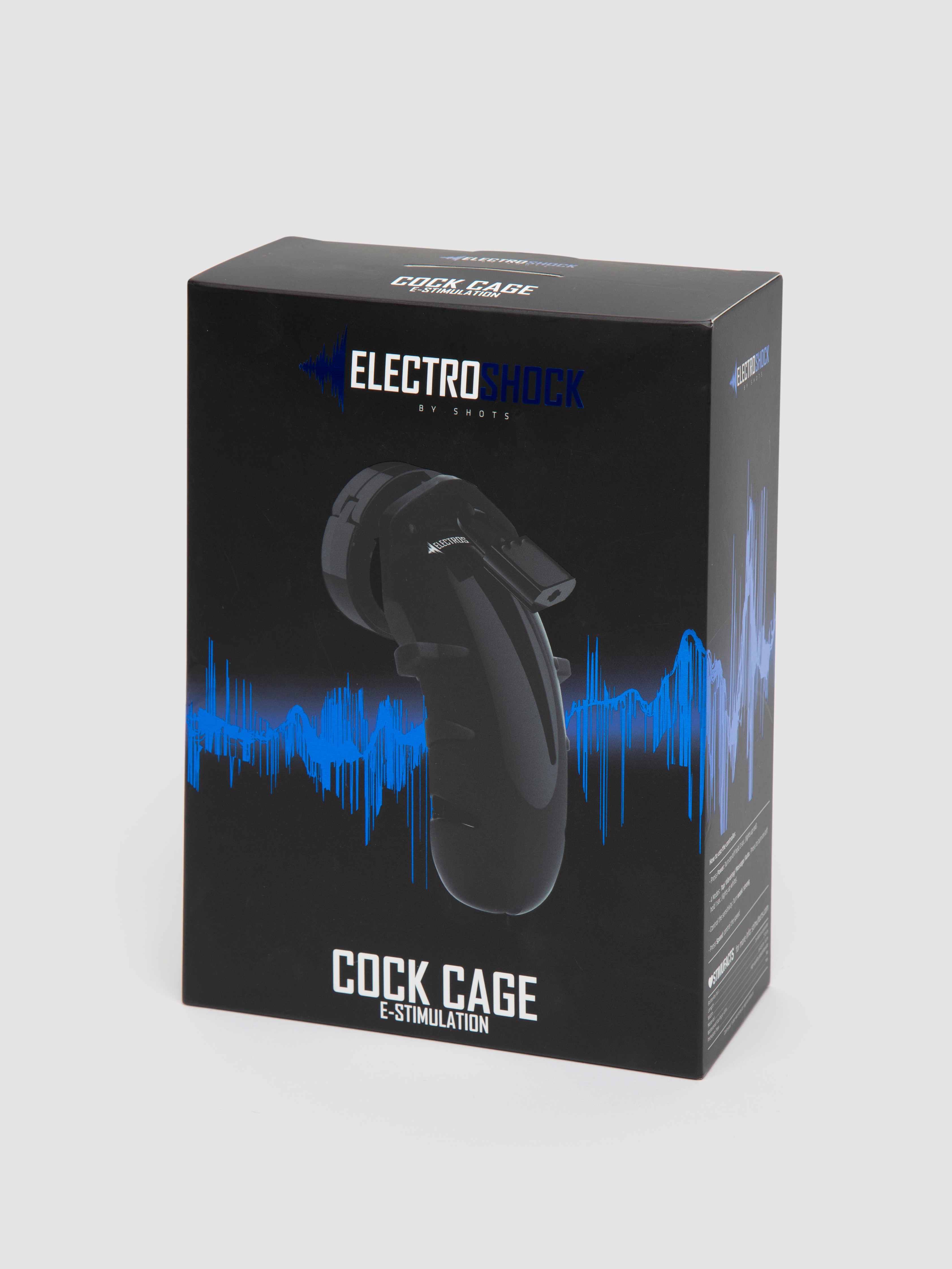 ElectroShock Electrostim Chastity Cage, Black, hi-res