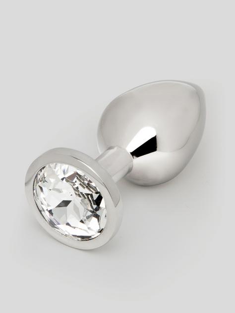 Lovehoney silberner Edelstahl-Analplug mit Kristall 7,5 cm, Silber, hi-res