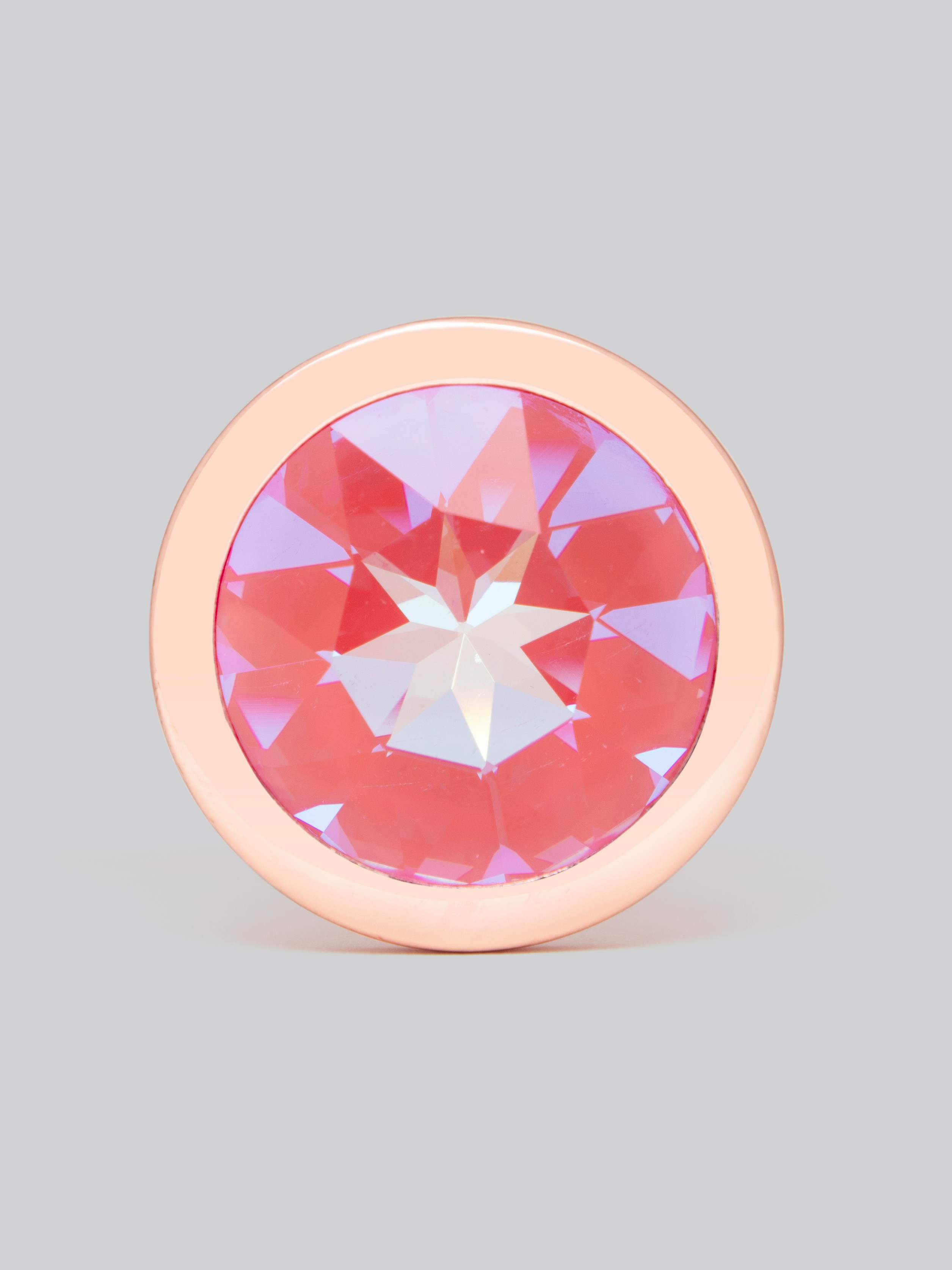 Lovehoney Luxury Crystal Stainless Steel Rose Gold Butt Plug 3 Inch, Gold, hi-res