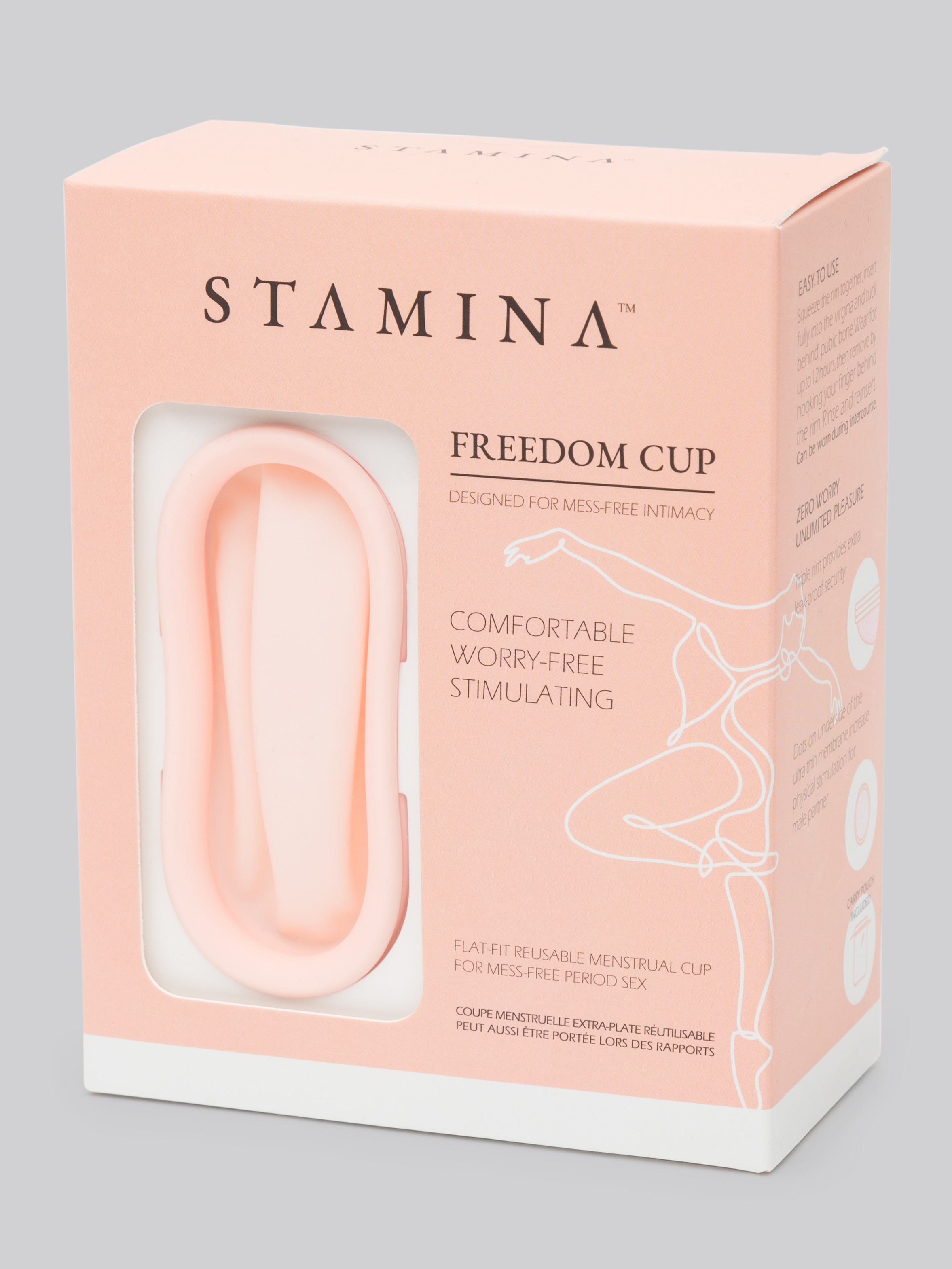 Stamina Freedom Cup Flat-Fit Silicone Menstrual Cup, Pink, hi-res