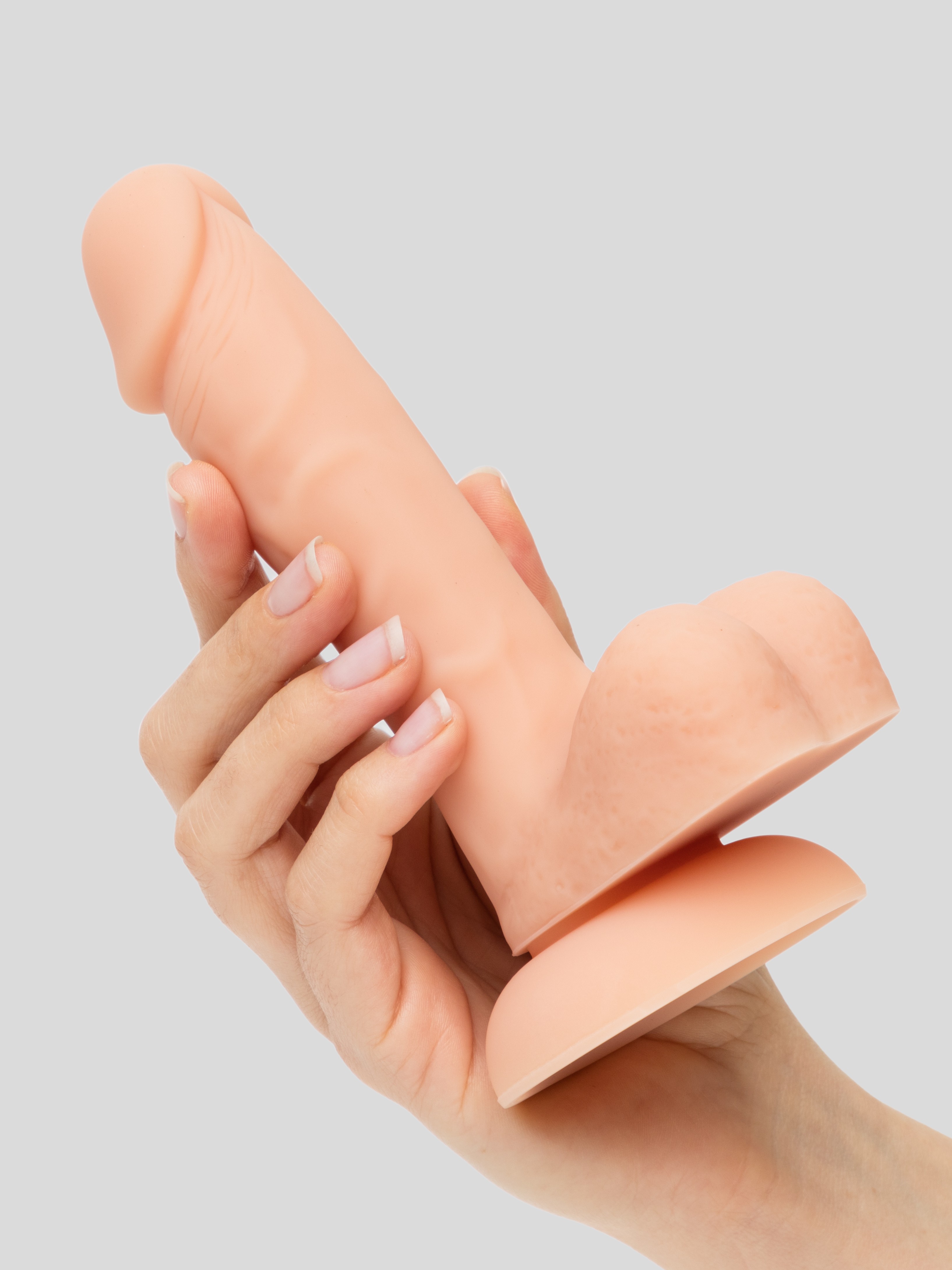 Lovehoney Dual-Density Silicone Dildo with Balls 6 Inch, Flesh Pink, hi-res