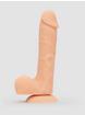 Lovehoney Dual-Density Silicone Dildo with Balls 8 Inch, Flesh Pink, hi-res