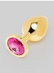 Lovehoney Inner Glow Jewelled Metal Butt Plug 3 Inch, Gold, hi-res