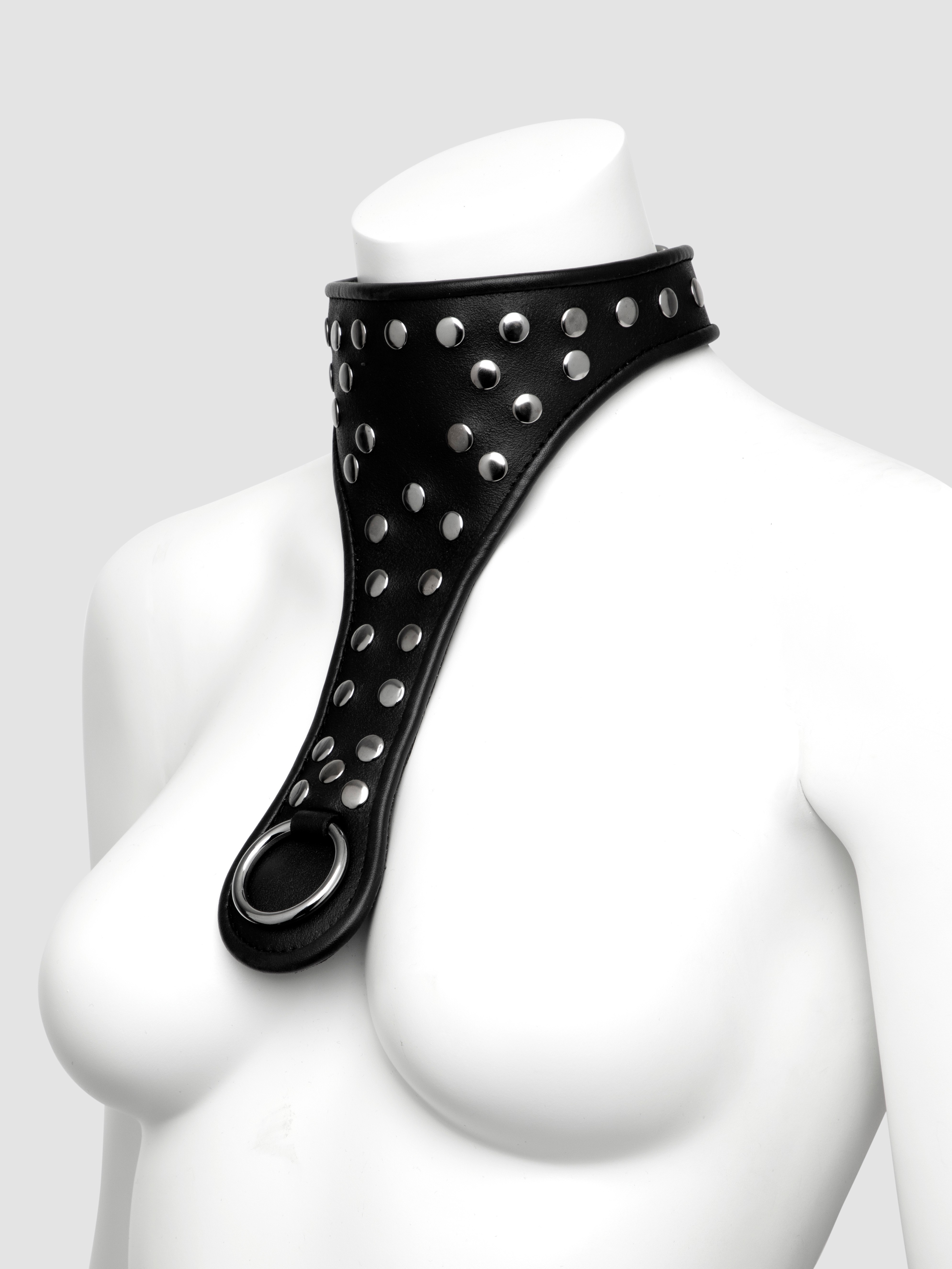 DOMINIX Deluxe Leather Studded Collar, Black, hi-res