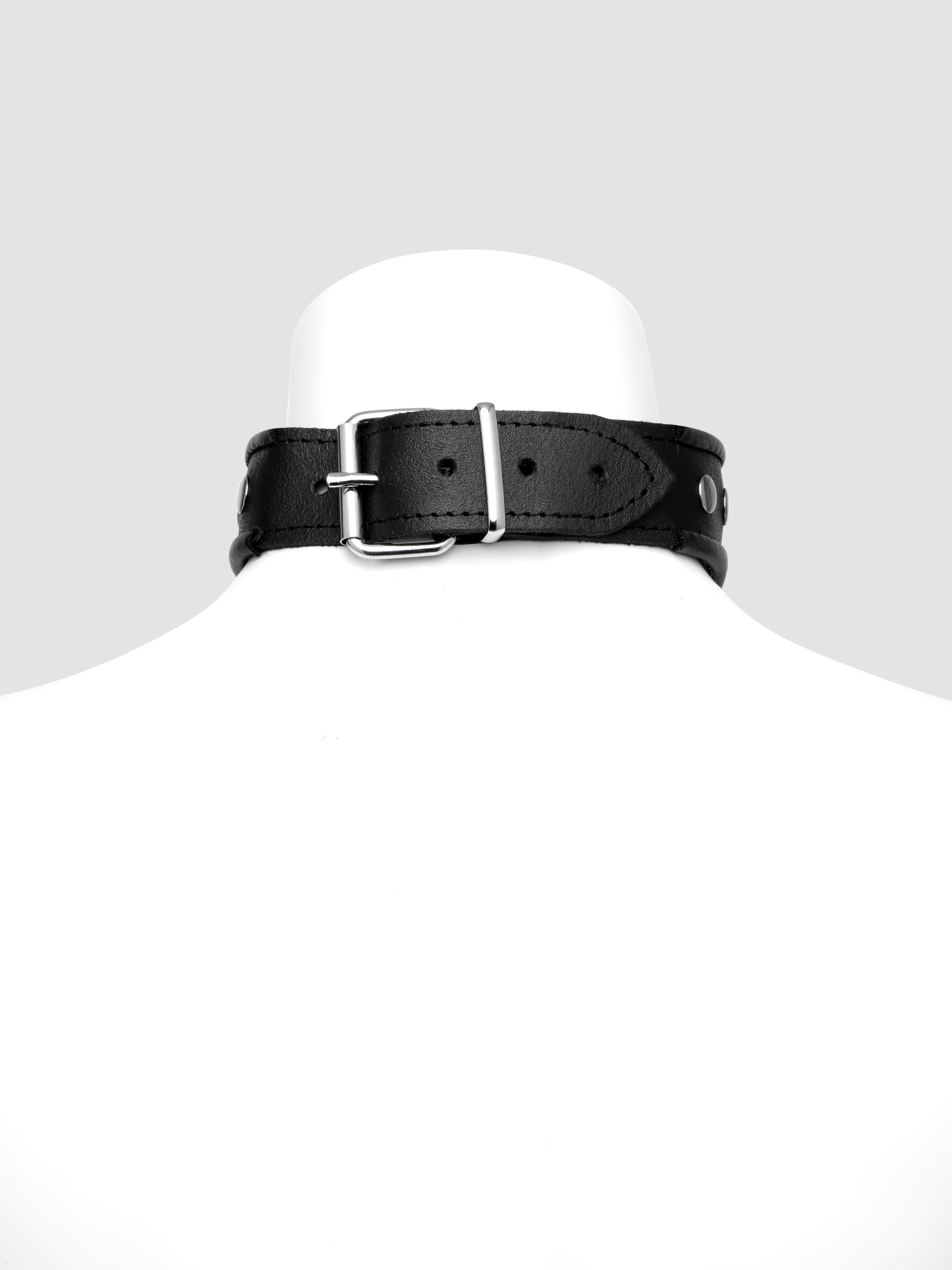 DOMINIX Deluxe Leather Studded Collar, Black, hi-res