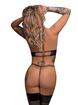 Exposed Lust Studded Wet Look Open Front Strappy Teddy, Black, hi-res