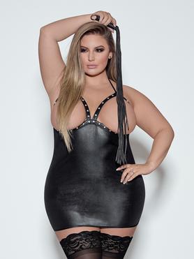 Mini robe cloutée bonnets ouverts wetlook grande taille Lust, Exposed