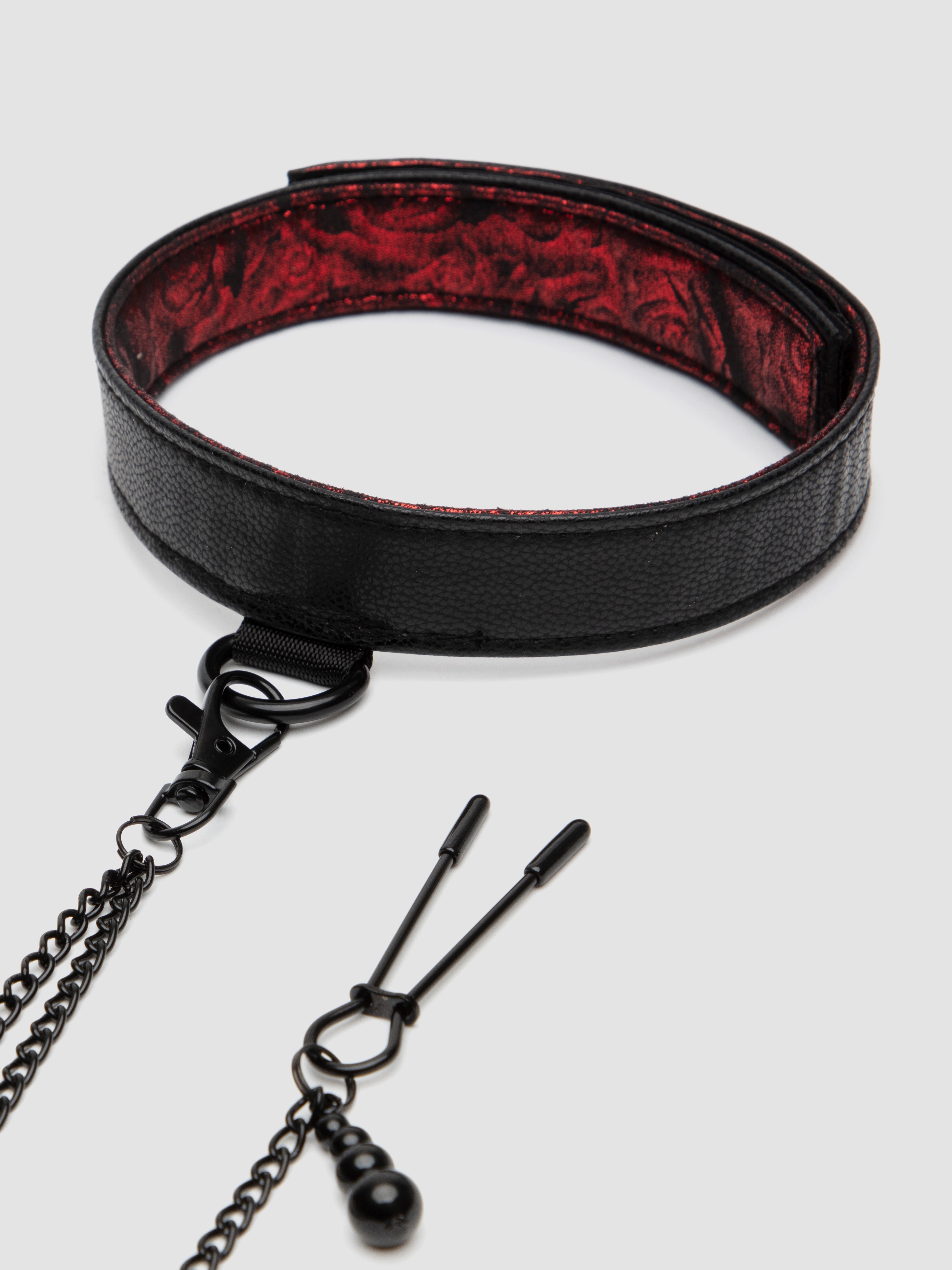 Fifty Shades of Grey Sweet Anticipation Reversible Collar Nipple Clamps, Black, hi-res