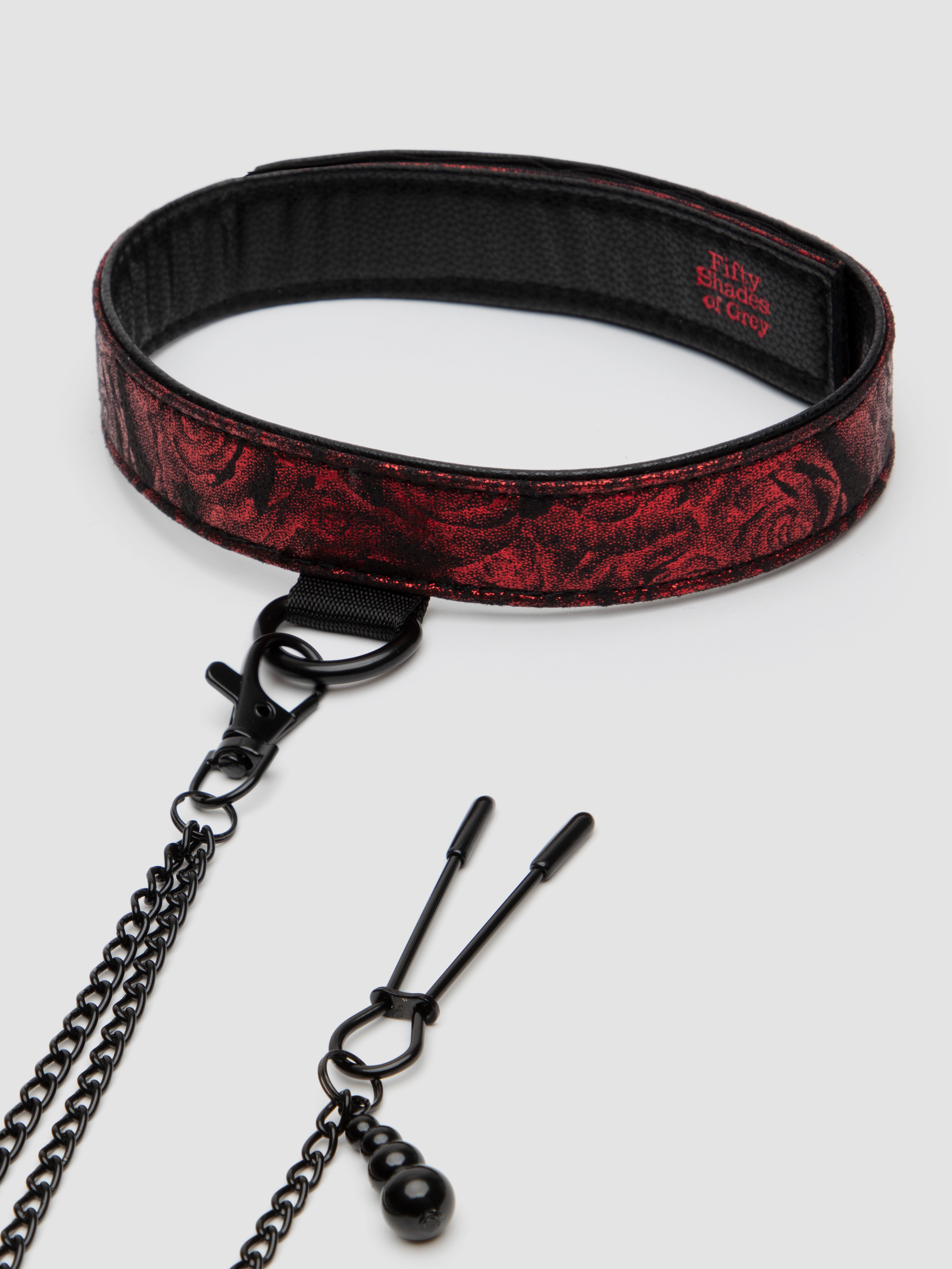 Fifty Shades of Grey Sweet Anticipation Reversible Collar Nipple Clamps, Black, hi-res